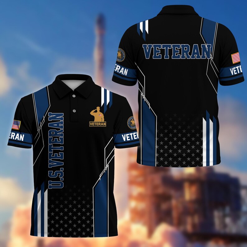 Veteran Polo Shirt, United States Veteran Shirt, Military Polo Shirts, Veteran's Day Gifts, Dad Military Gifts, Father's Day Gift