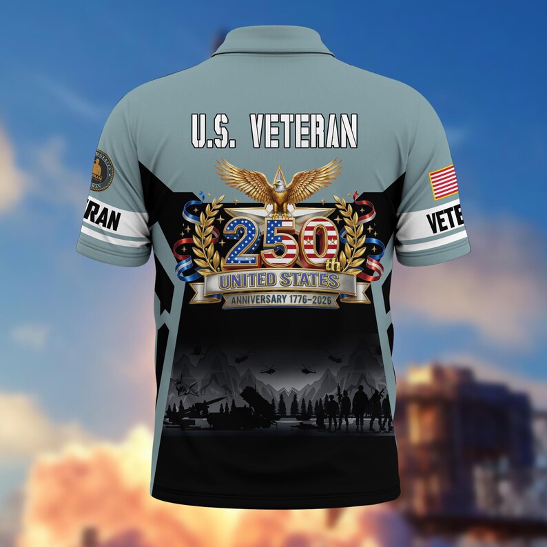 250 American Anniversary Polo Shirt, Proudly Served Shirt, Multicolor Full Size XS-5XL Patriotic Polo, Independence Gifts