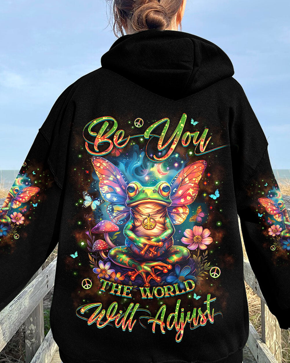BE YOU THE WORLD WILL ADJUST FROG ALL OVER PRINT - YHKD0603241