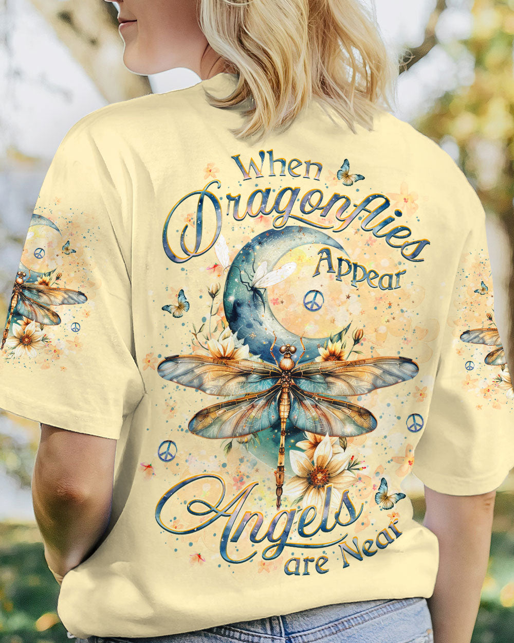 WHEN DRAGONFLIES APPEAR ANGELS ARE NEAR ALL OVER PRINT - YHKD0503242