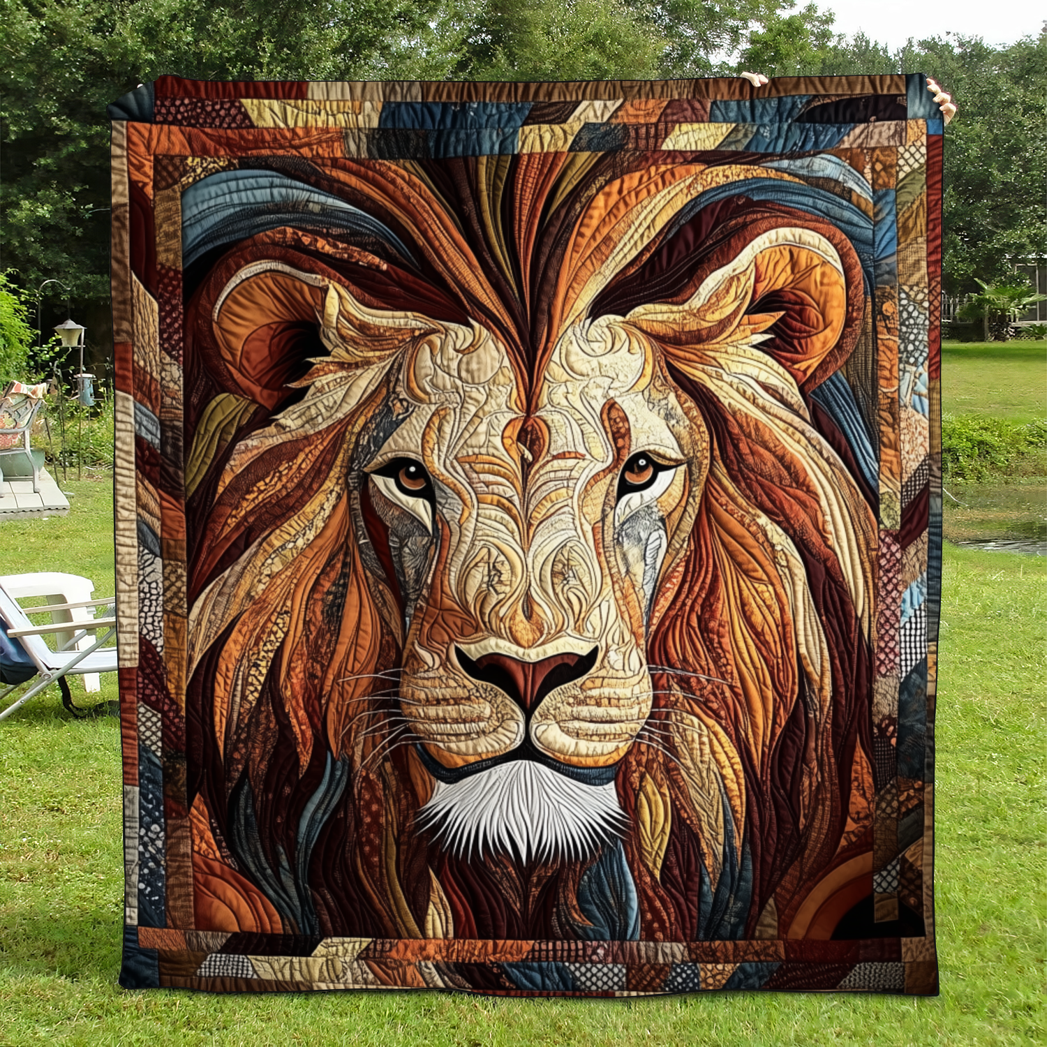 Courageous Native Lion King Quilted Blanket LINL021
