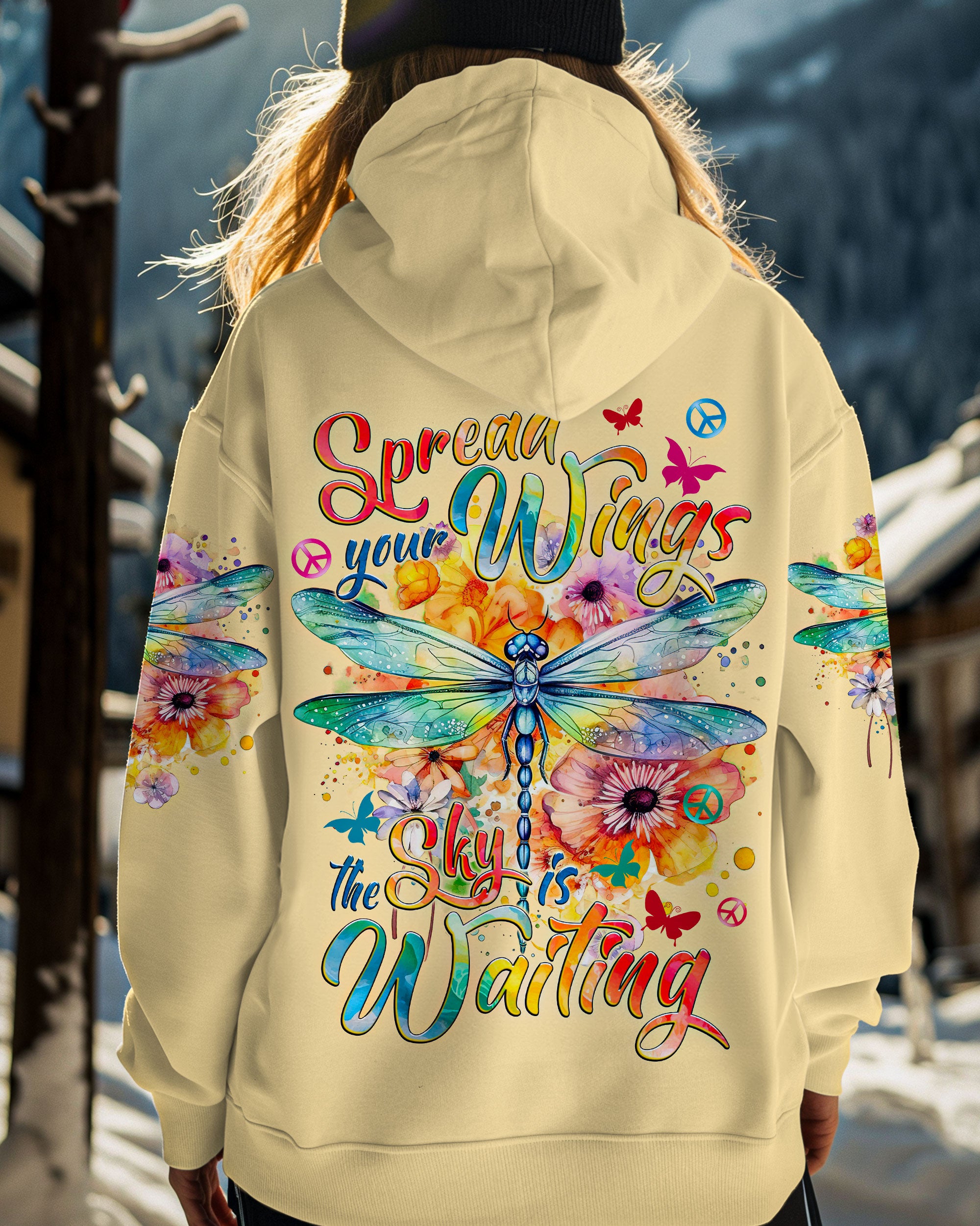 SPREAD YOUR WINGS THE SKY IS WAITING DRAGONFLY ALL OVER PRINT - TYTM1410243