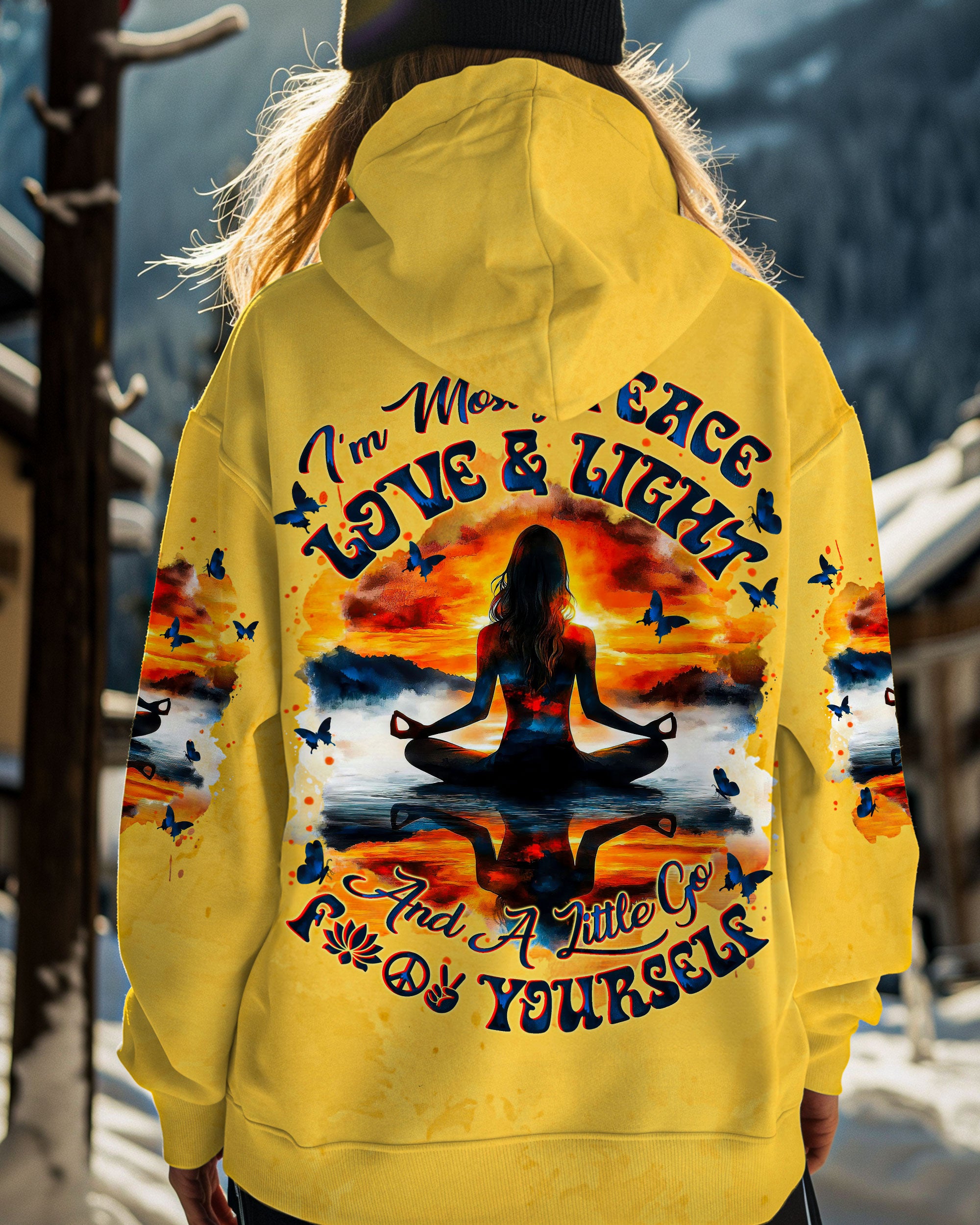 PEACE LOVE AND LIGHT YOGA ALL OVER PRINT - TYTM1911242