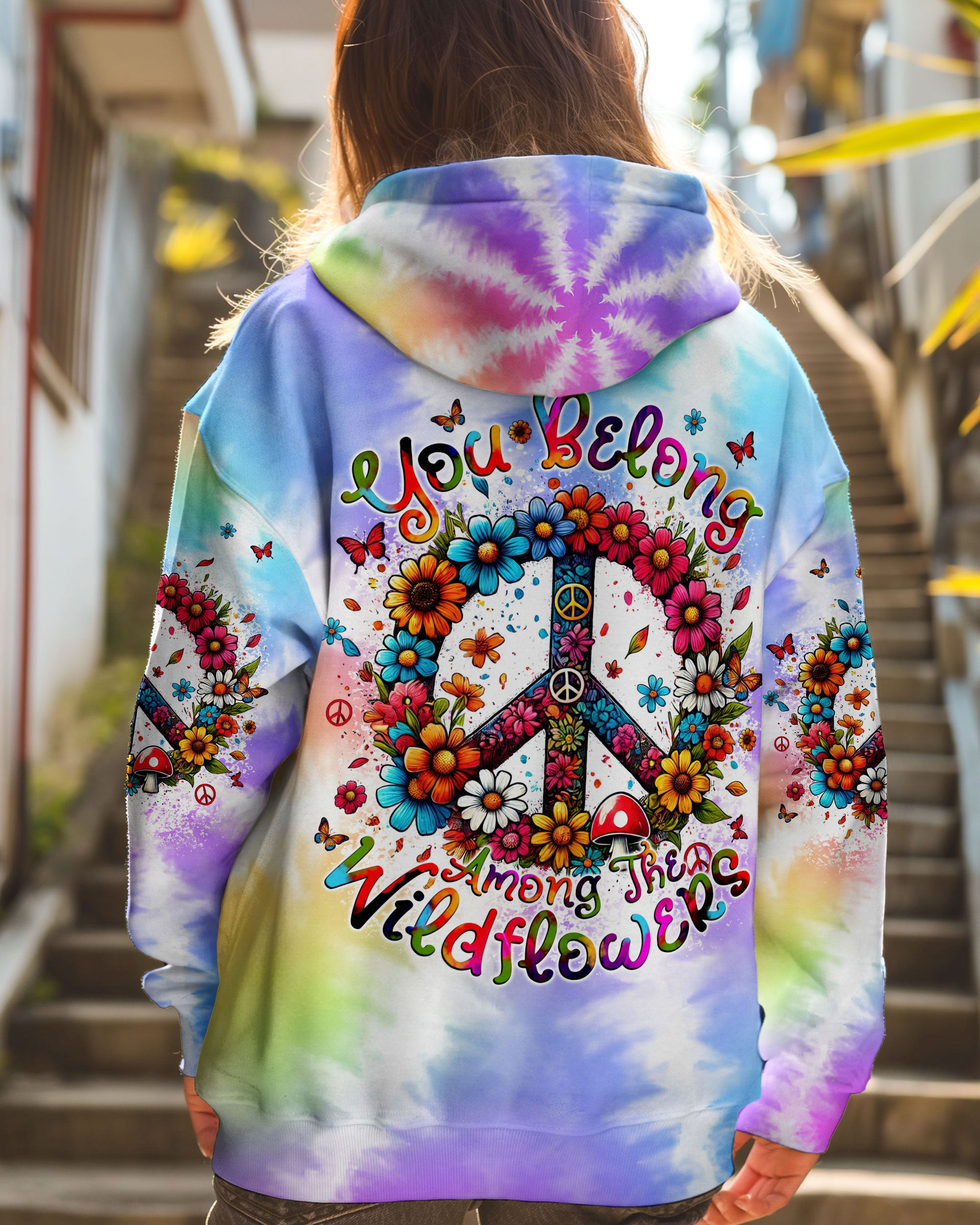 YOU BELONG AMONG THE WILDFLOWERS TIE DYE ALL OVER PRINT - TYTM2708241