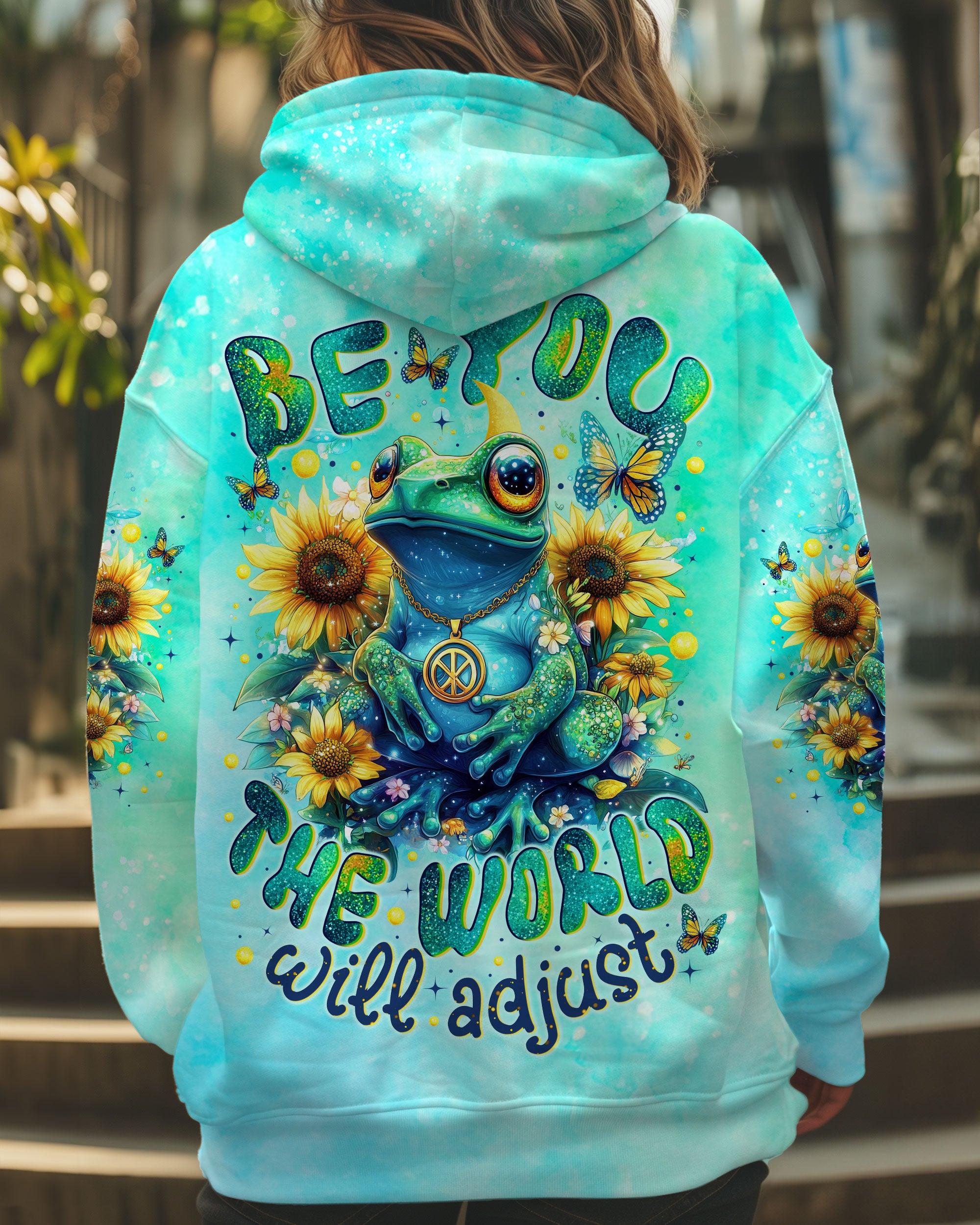 BE YOU THE WORLD WILL ADJUST FROG ALL OVER PRINT - TYTM2512242