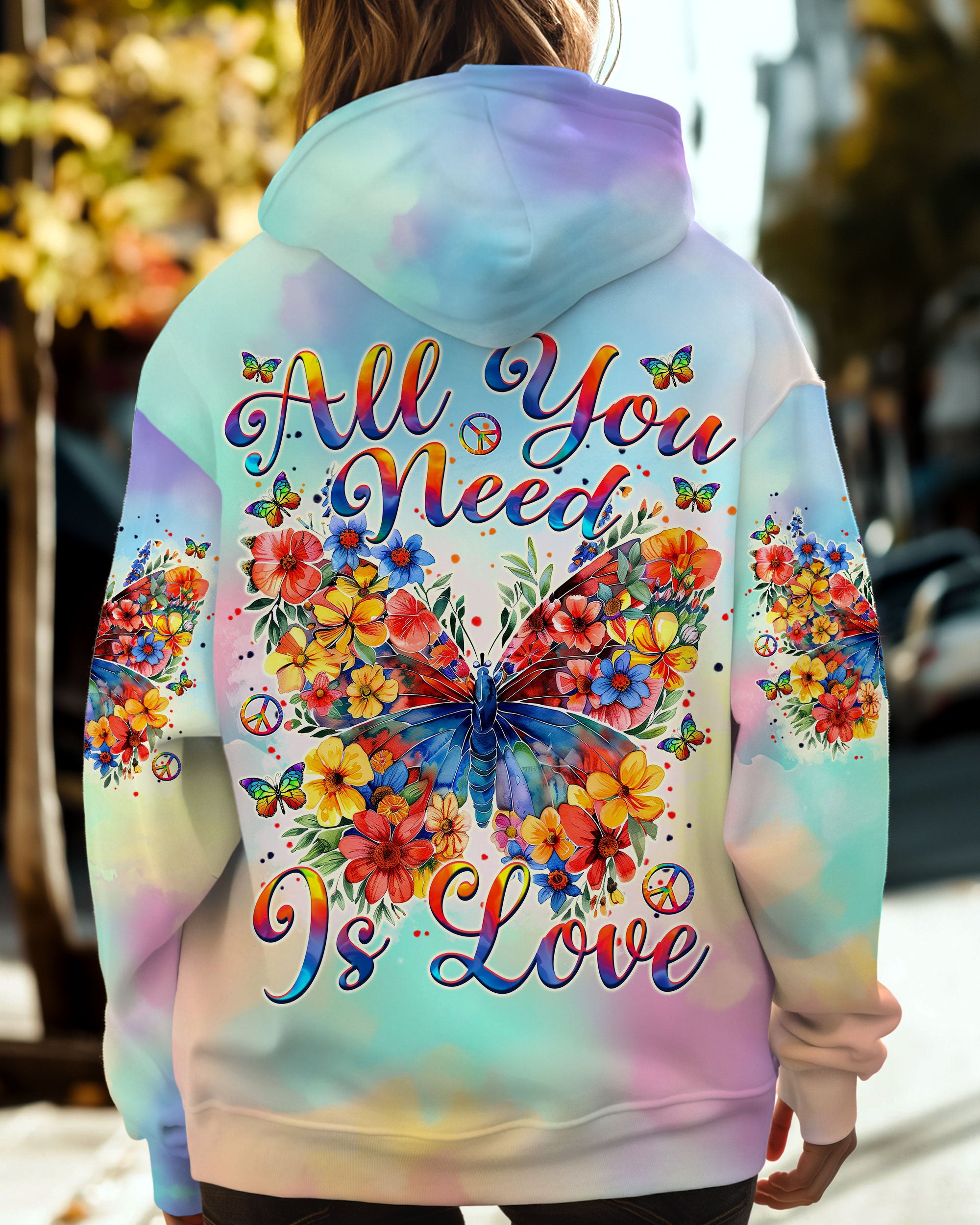 ALL YOU NEED IS LOVE BUTTERFLY ALL OVER PRINT - TYTM2509241