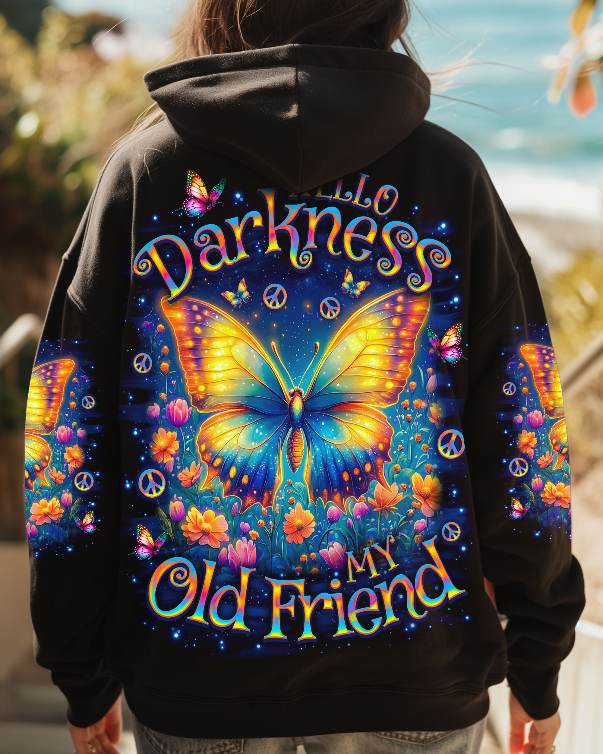 HELLO DARKNESS MY OLD FRIEND BUTTERFLY ALL OVER PRINT - TLNO2909254