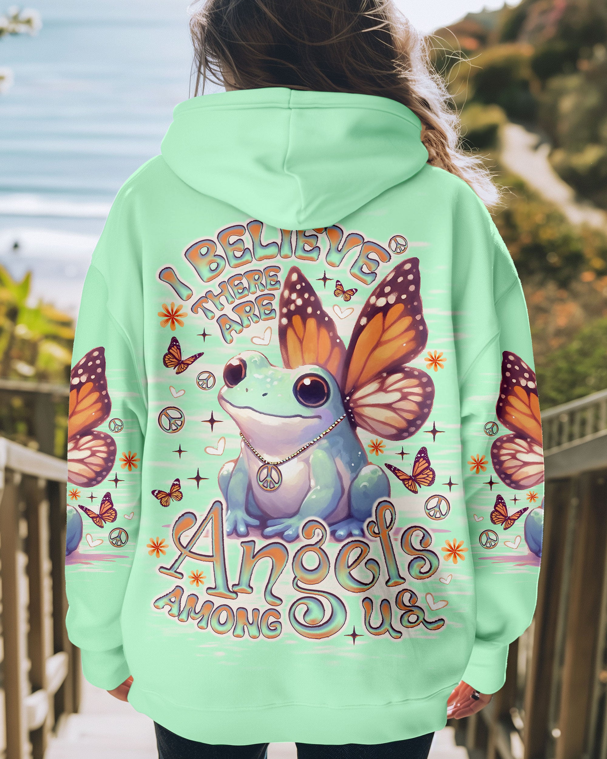 I BELIEVE THERE ARE ANGELS AMONG US FROG ALL OVER PRINT - TLNO1706252