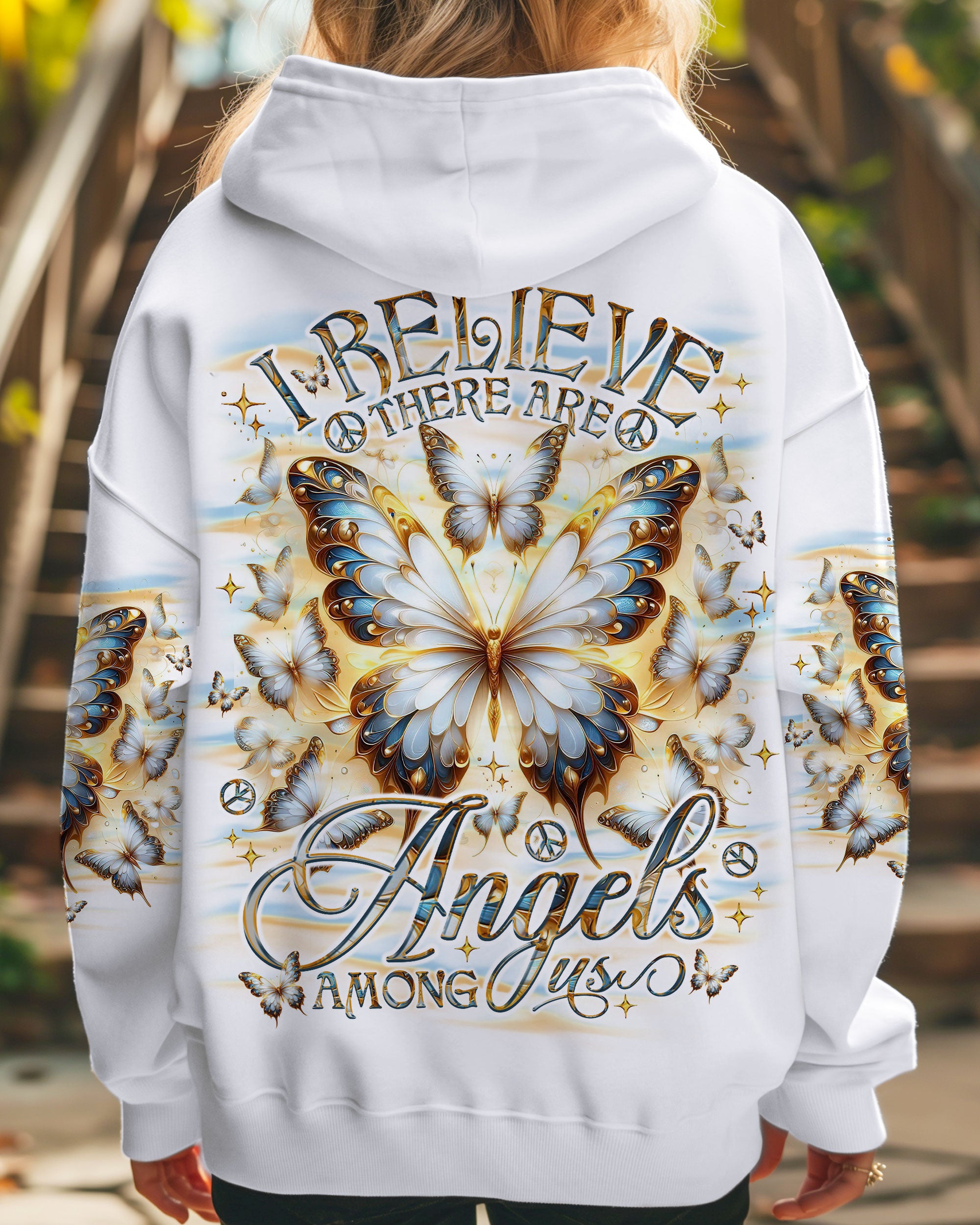 I BELIEVE THERE ARE ANGELS AMONG US BUTTERFLY ALL OVER PRINT - TLNO0110241