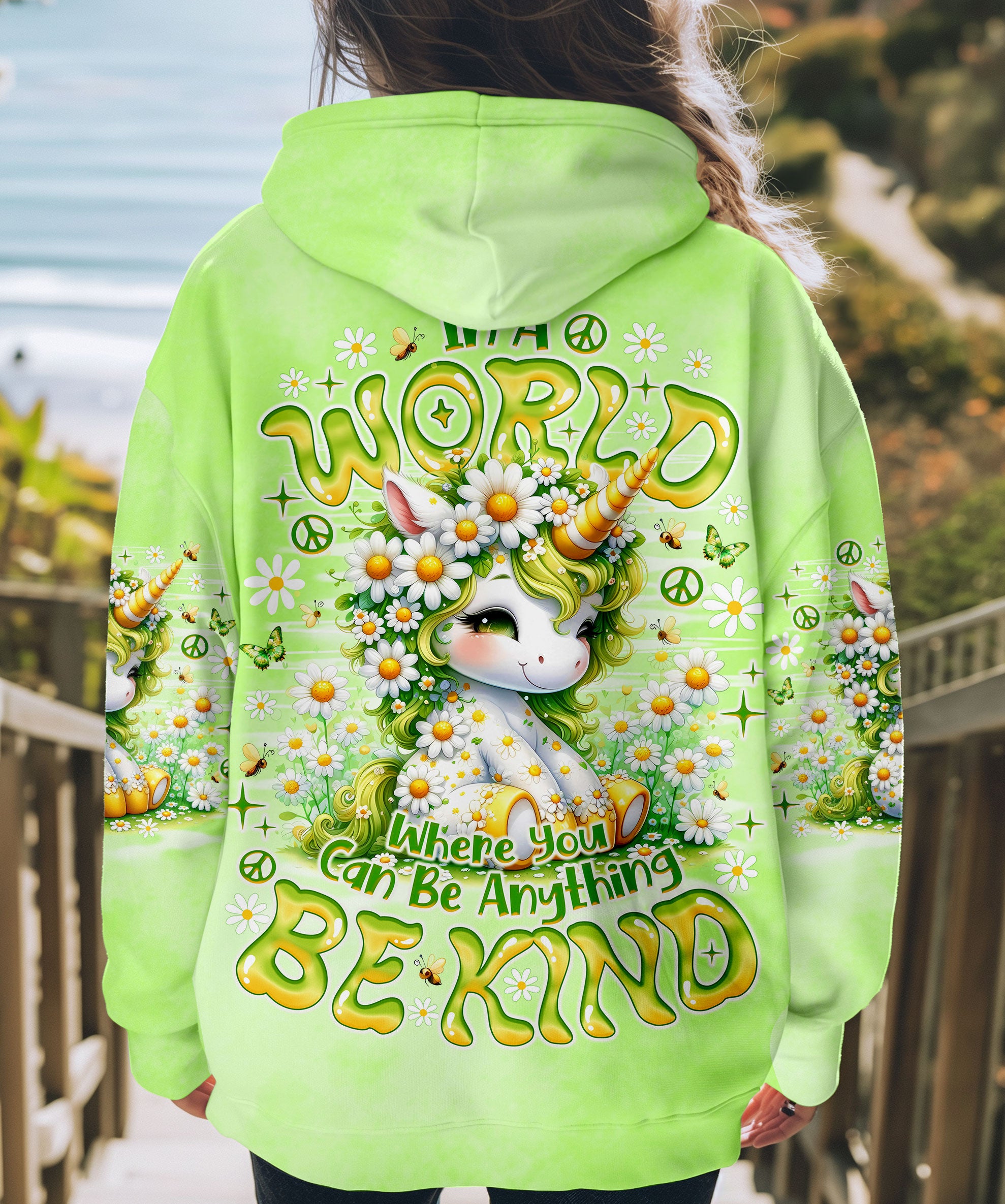 BE KIND UNICORN DAISIES ALL OVER PRINT - TLNO0107252