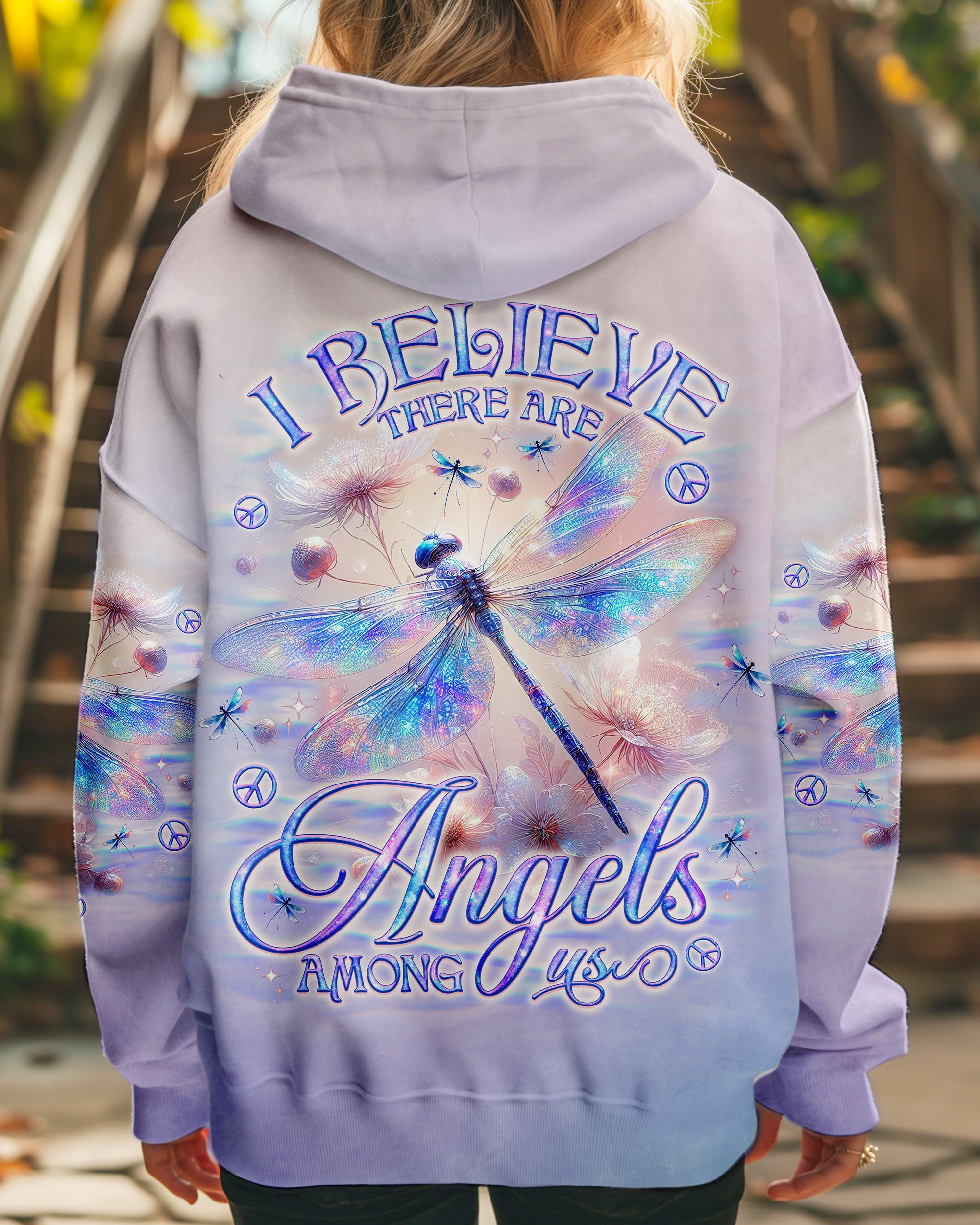 I BELIEVE THERE ARE ANGELS AMONG US DRAGONFLY ALL OVER PRINT - TLNO2112241