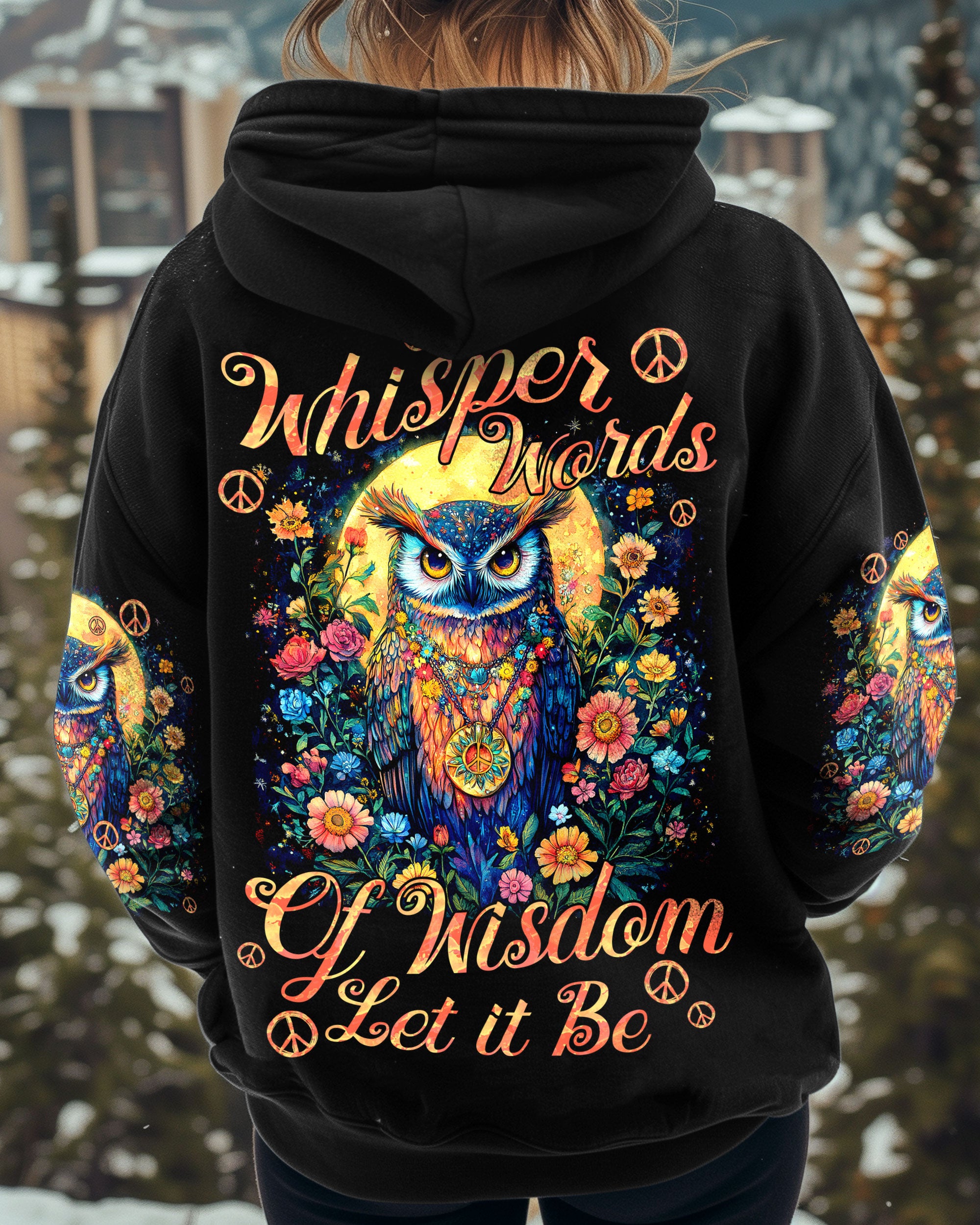 WHISPER WORDS OF WISDOM LET IT BE OWL ALL OVER PRINT - TY0312241