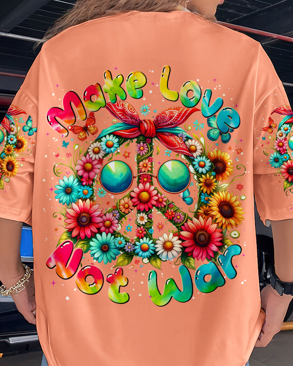 MAKE LOVE NOT WAR PEACE TIE DYE ALL OVER PRINT - TYTM2905244
