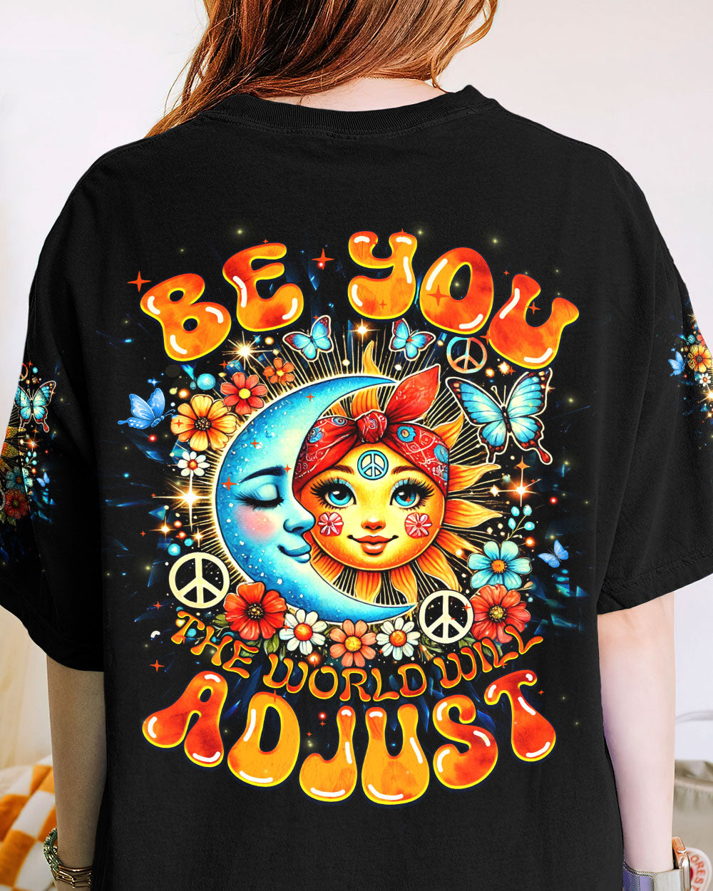 BE YOU THE WORLD WILL ADJUST SUN AND MOON HIPPIE ALL OVER PRINT - TYTM2706242