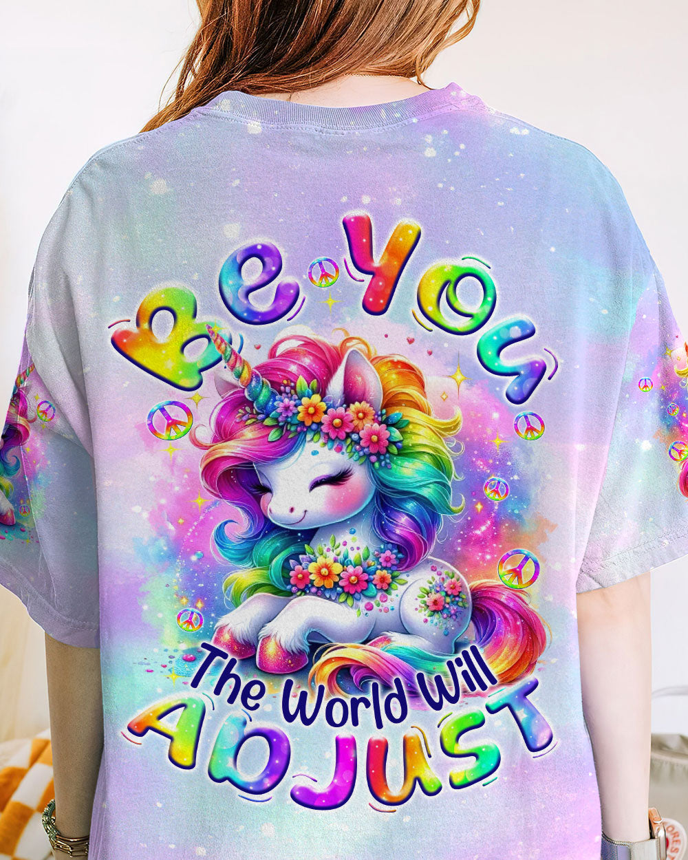 BE YOU THE WORLD WILL ADJUST UNICORN ALL OVER PRINT - TYTM0407242