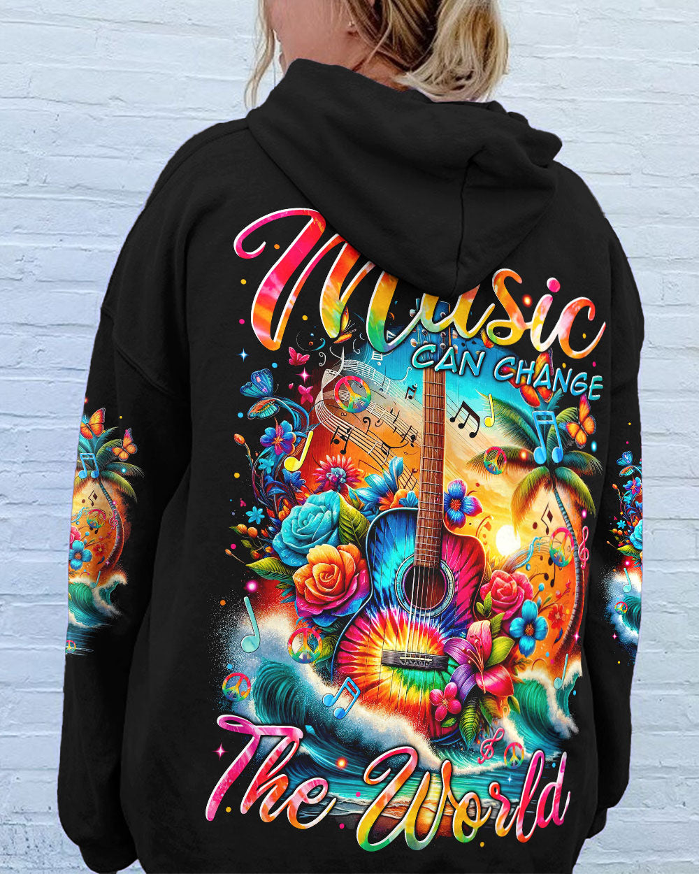 MUSIC CAN CHANGE THE WORLD GUITAR ALL OVER PRINT - TYTM2711234