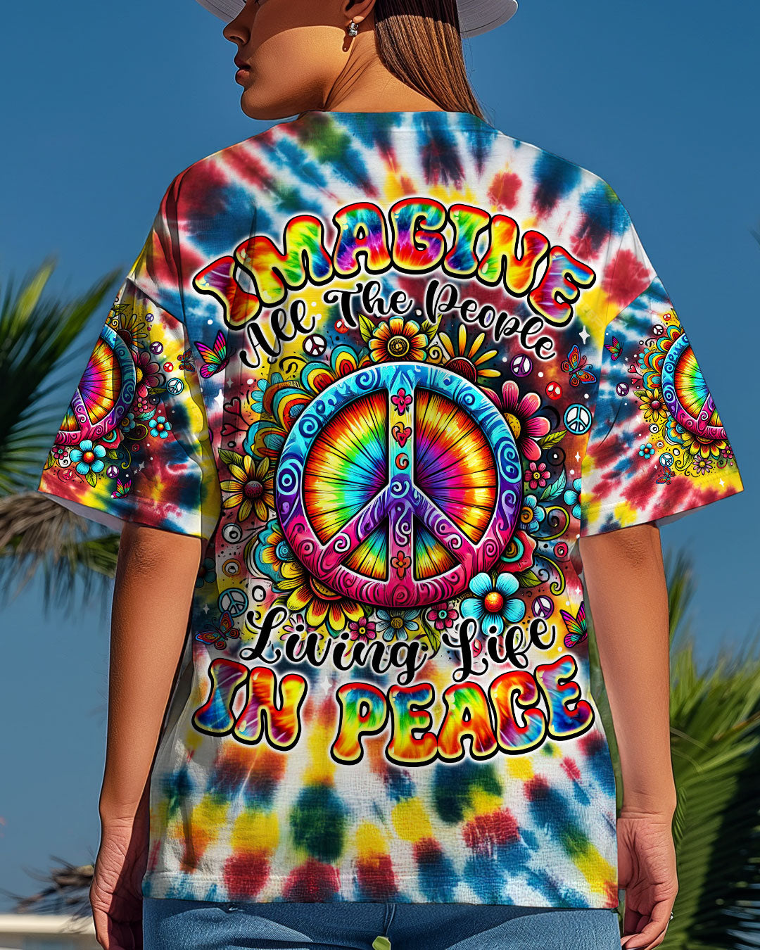 IMAGINE ALL THE PEOPLE LIVING LIFE IN PEACE TIE DYE ALL OVER PRINT - TYTM0703252