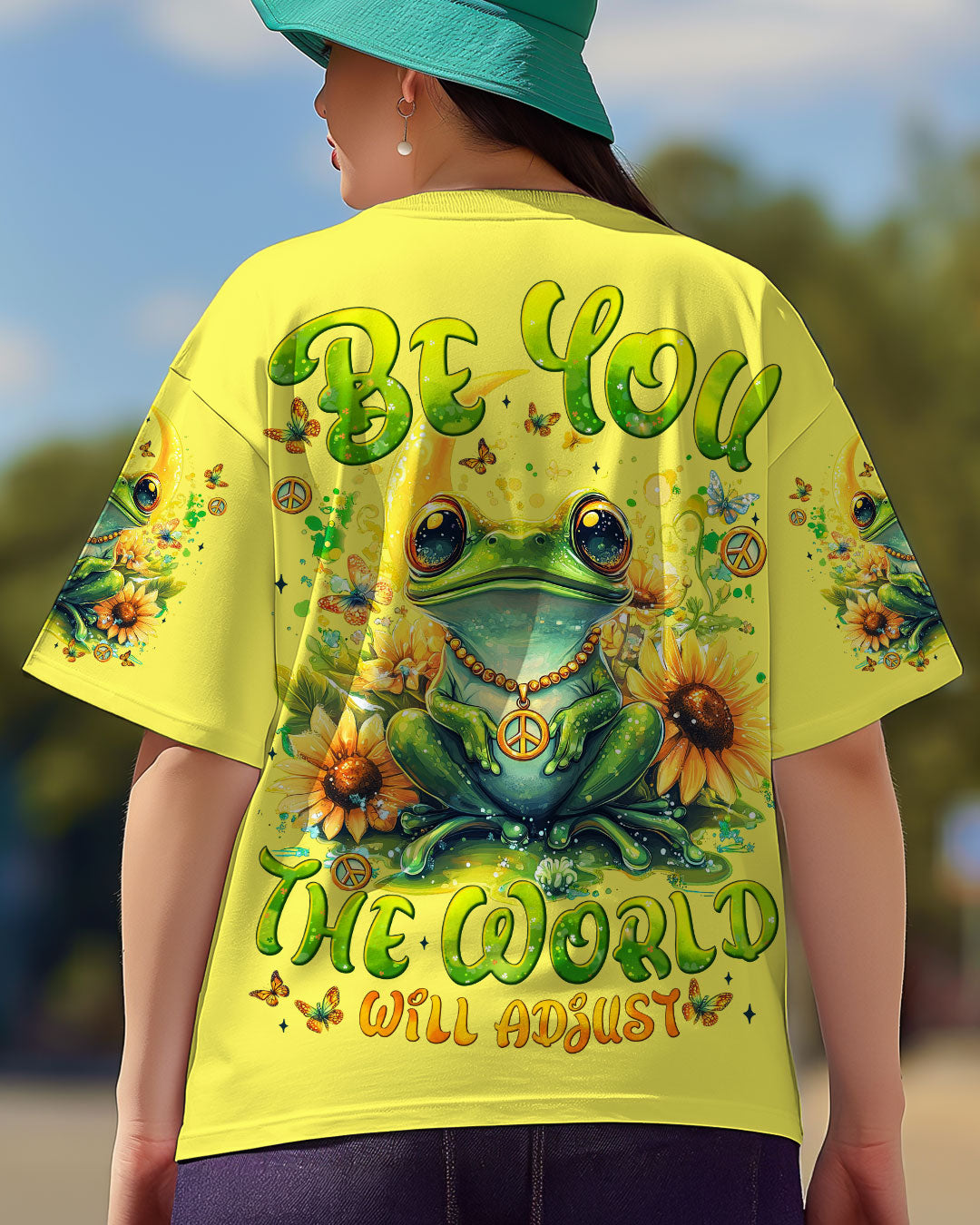 BE YOU THE WORLD WILL ADJUST FROG ALL OVER PRINT - TYTM2603252