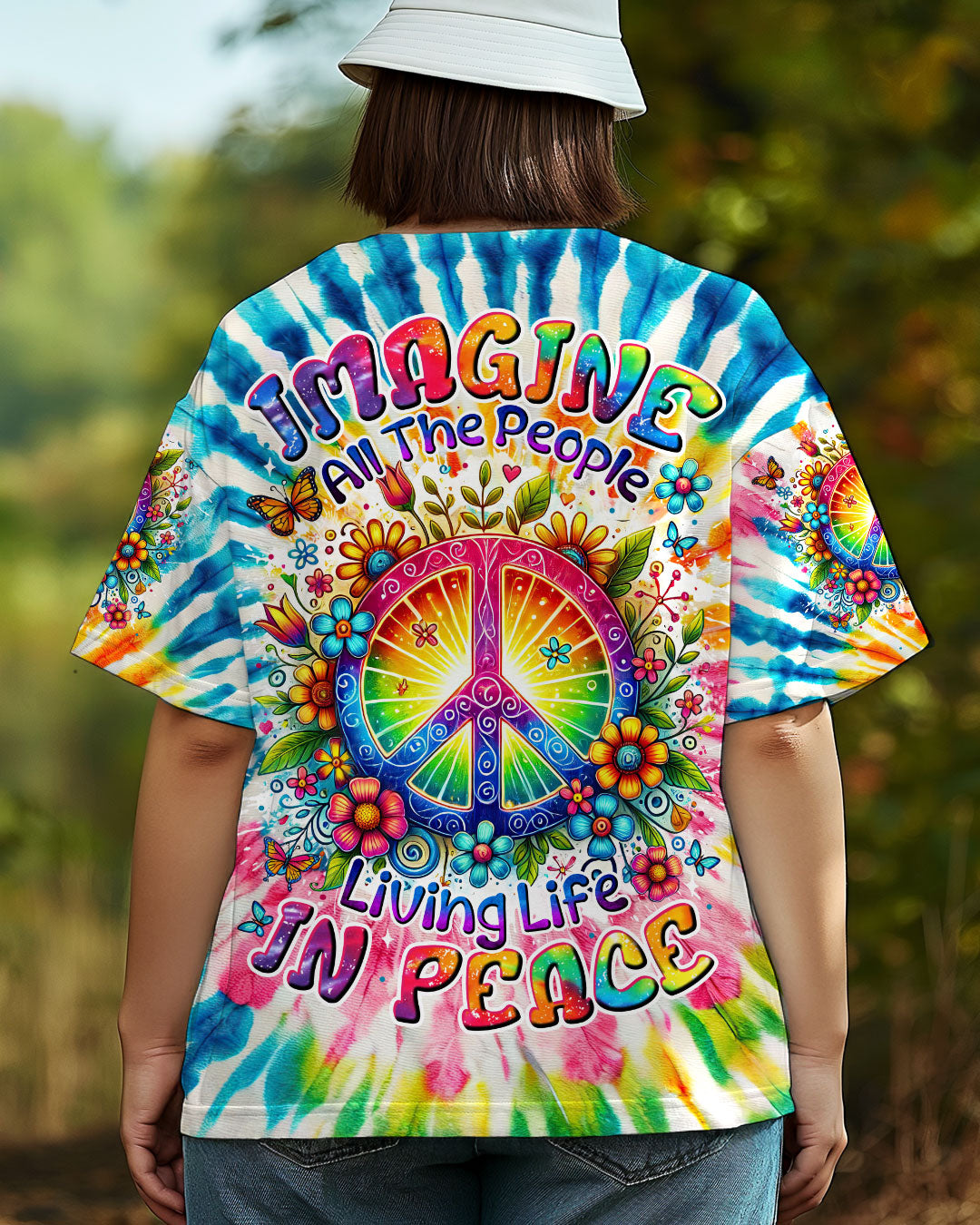 IMAGINE ALL THE PEOPLE LIVING LIFE IN PEACE TIE DYE ALL OVER PRINT - TYTM2103253