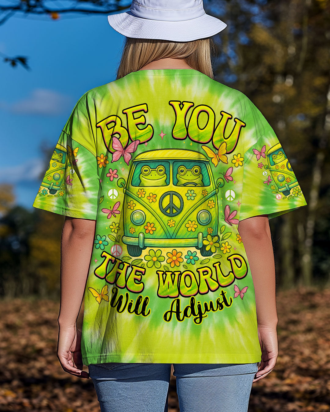 BE YOU THE WORLD WILL ADJUST FROG TIE DYE ALL OVER PRINT - TYTM0104251