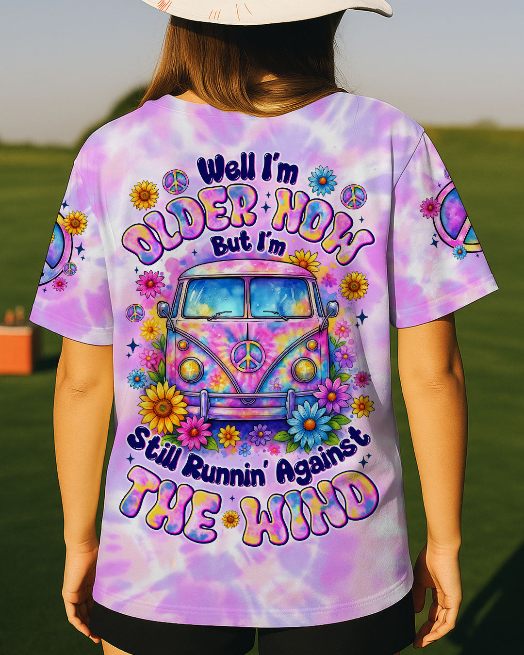 RUNNING AGAINST THE WIND HIPPIE CAR TIE DYE ALL OVER PRINT - TYTM1606252