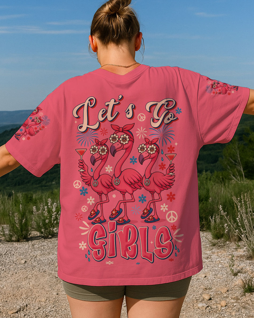 LET'S GO GIRLS FLAMINGO ALL OVER PRINT - TYTM2705254