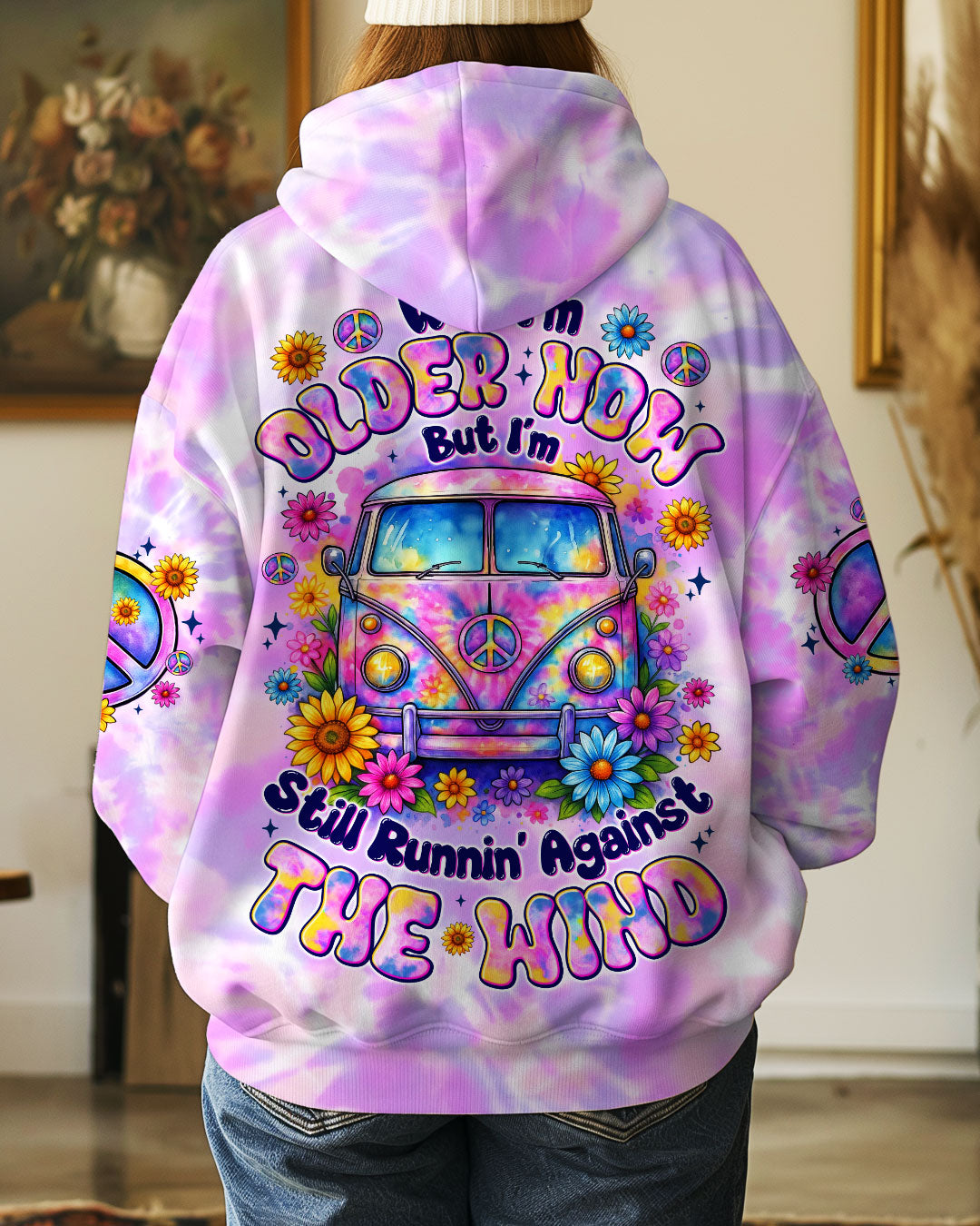 RUNNING AGAINST THE WIND HIPPIE CAR TIE DYE ALL OVER PRINT - TYTM1606252