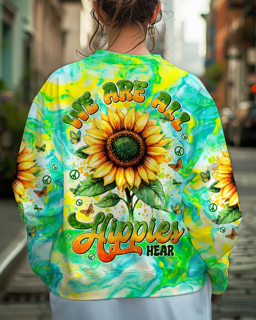 WE ARE ALL HIPPIES HERE SUNFLOWER ALL OVER PRINT - TYTM0201253