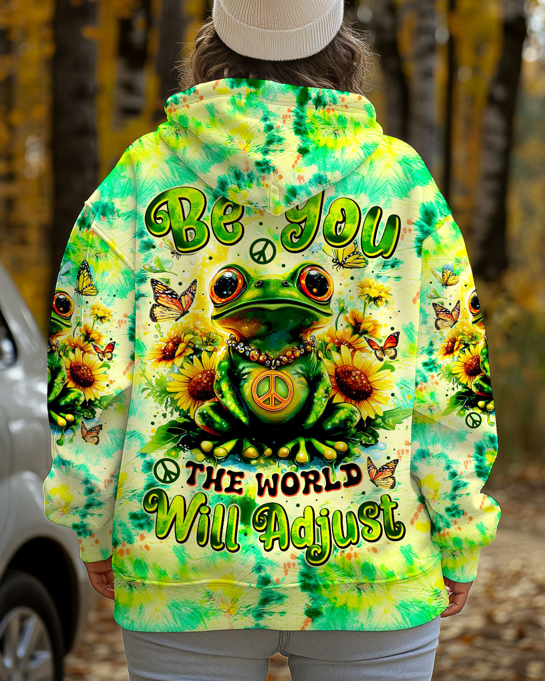 BE YOU THE WORLD WILL ADJUST FROG TIE DYE ALL OVER PRINT - TYTM0701254