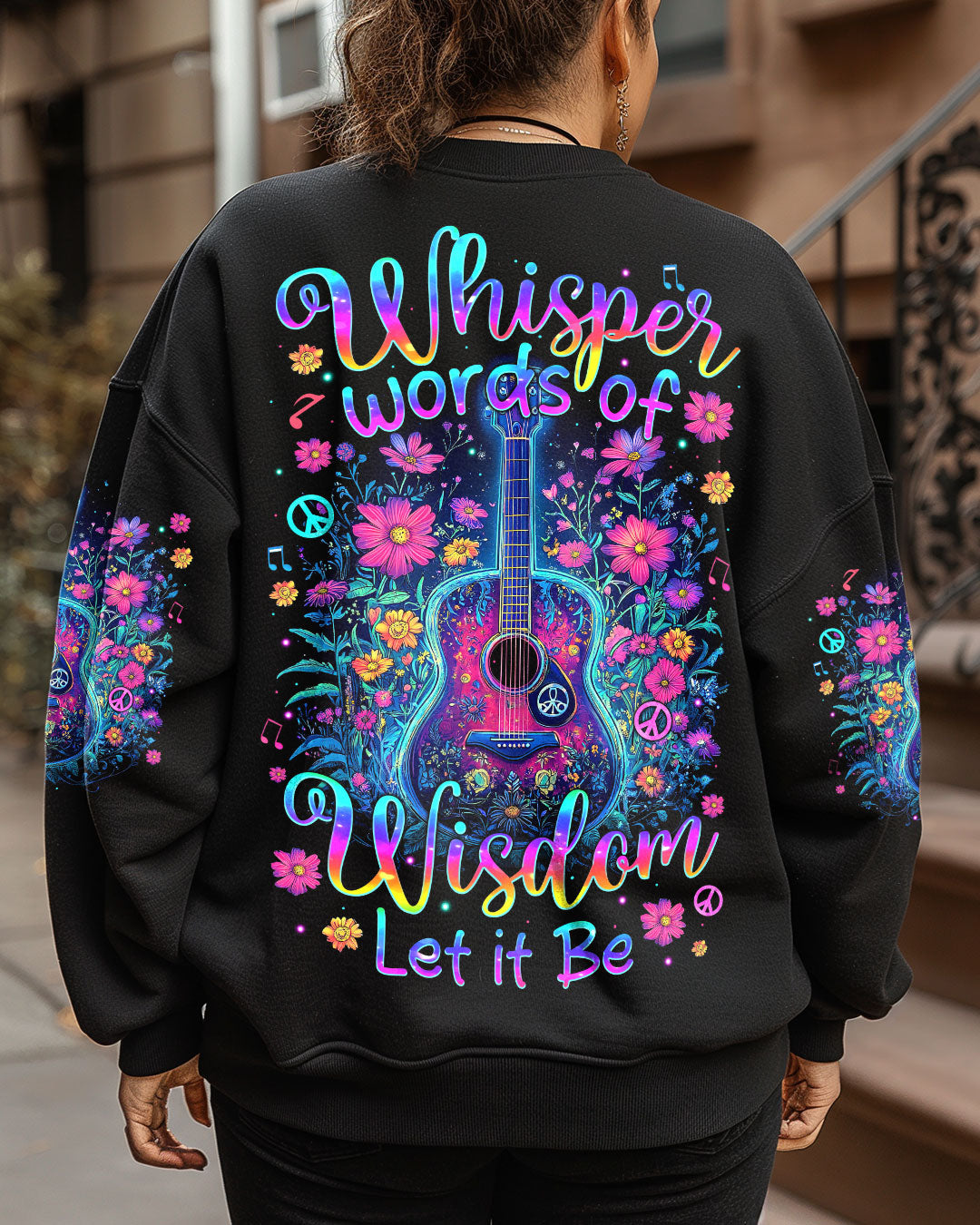 WHISPER WORDS OF WISDOM LET IT BE GUITAR FLOWERS ALL OVER PRINT - TYTM0312244