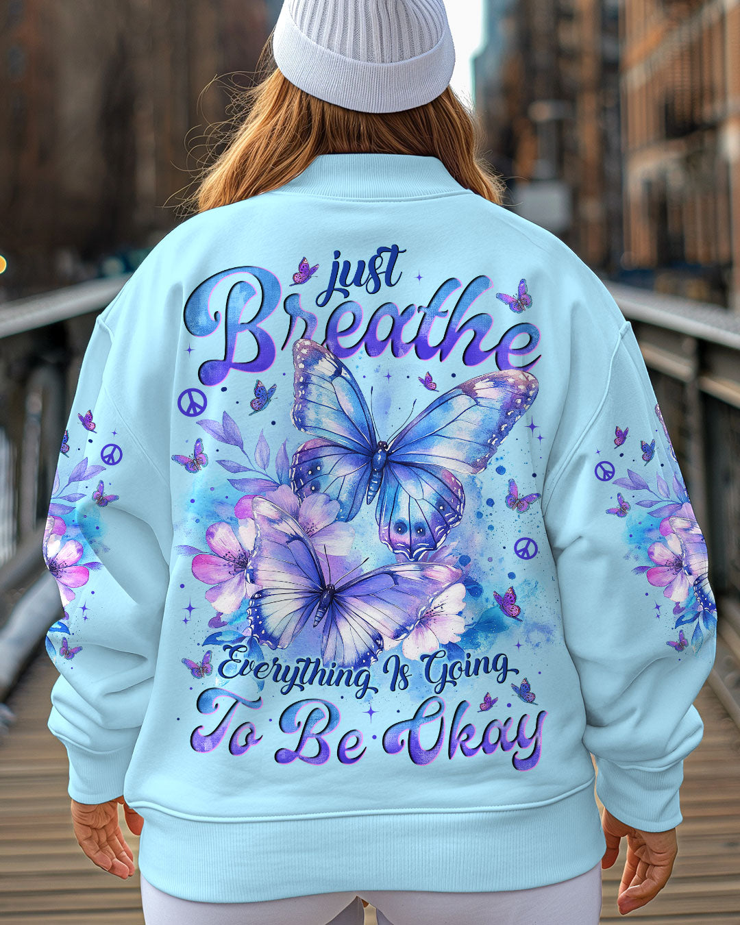 JUST BREATHE BUTTERFLIES ALL OVER PRINT - TYTM2301253