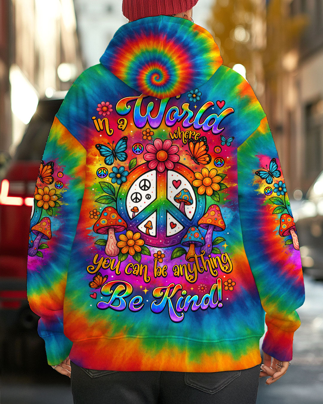 IN A WORLD WHERE YOU CAN BE ANYTHING BE KIND TIE DYE ALL OVER PRINT - TYTM1206253