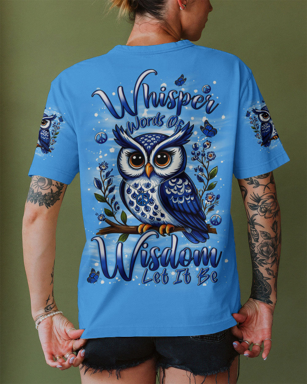WHISPER WORDS OF WISDOM LET IT BE OWL ALL OVER PRINT - YHLN0710253