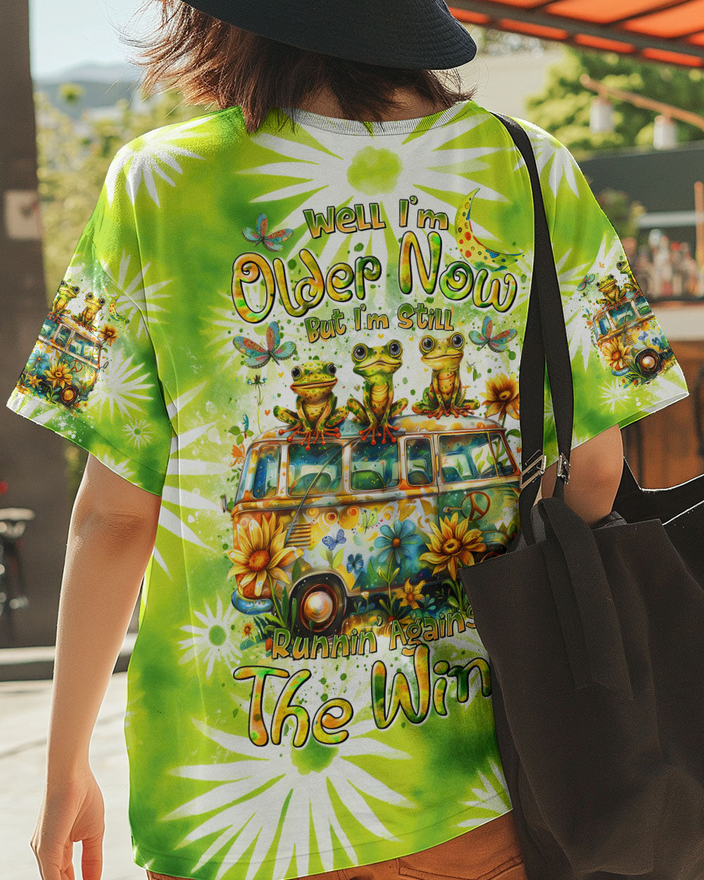 RUNNING AGAINST THE WIND HIPPIE BUS FROG ALL OVER PRINT - TLTR1308243