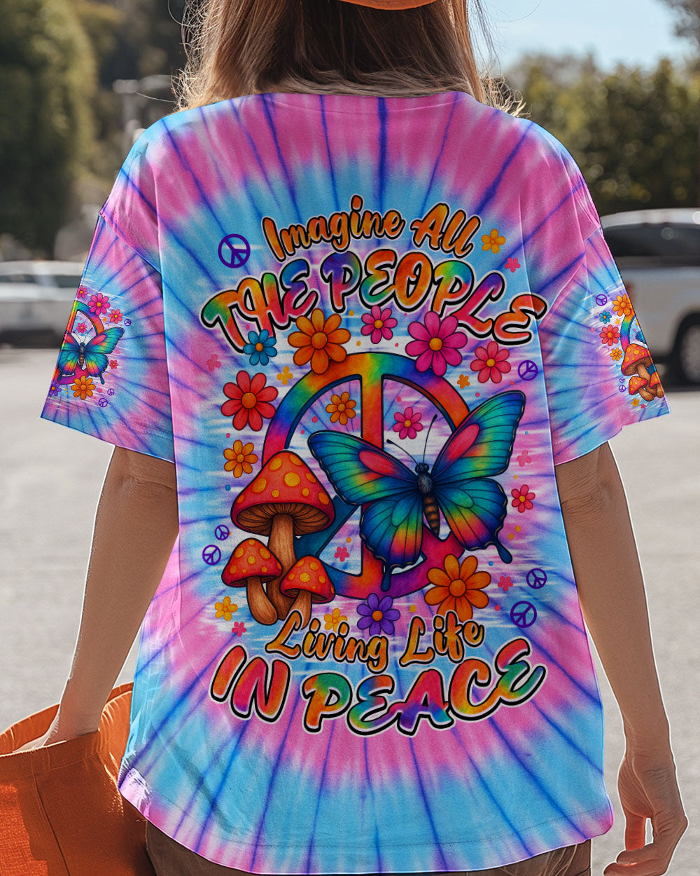 IMAGINE ALL THE PEOPLE LIVING LIFE IN PEACE TIE DYE ALL OVER PRINT - TYPQ1408251