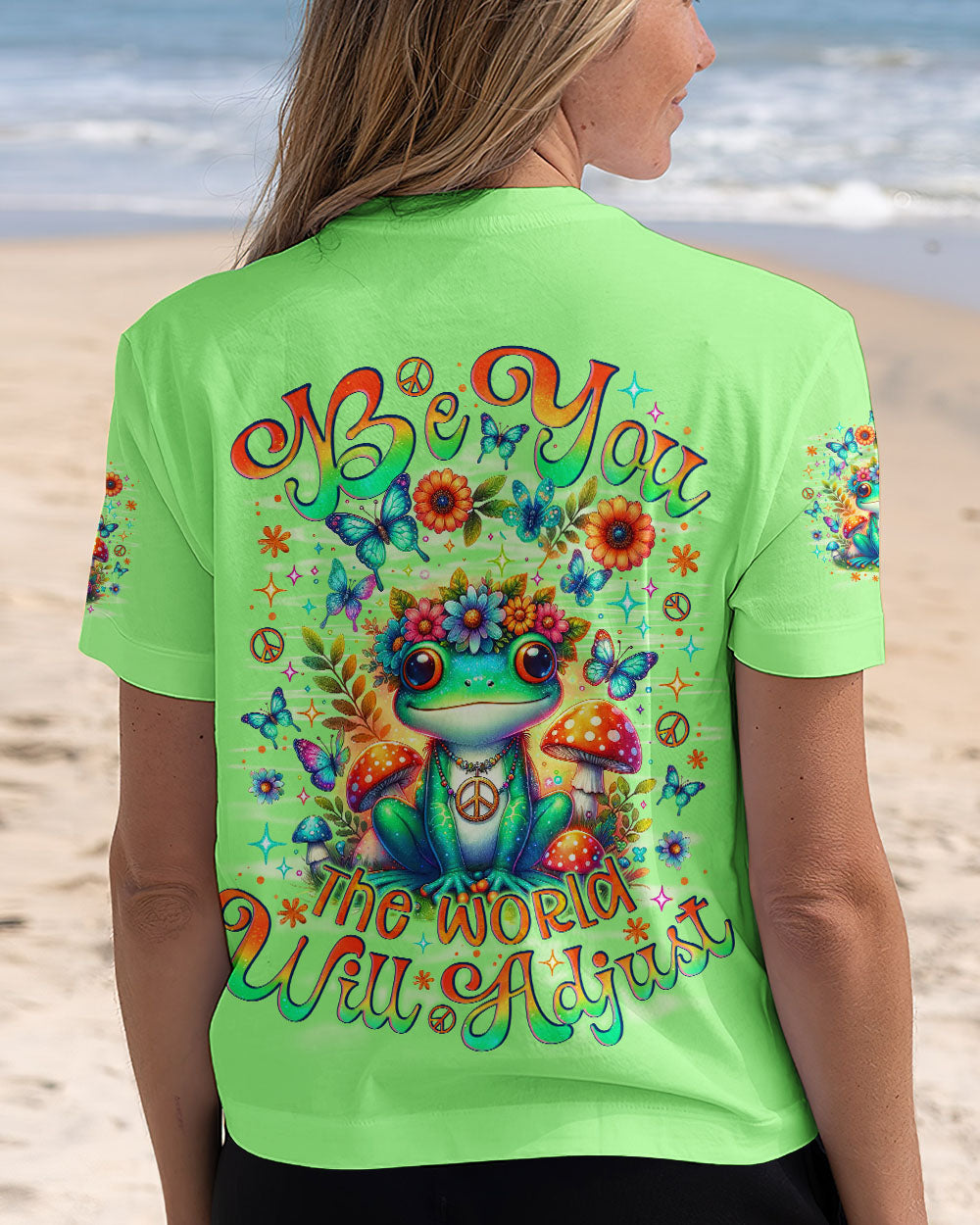 BE YOU THE WORLD WILL ADJUST FROG  ALL OVER PRINT - TLNO0802253