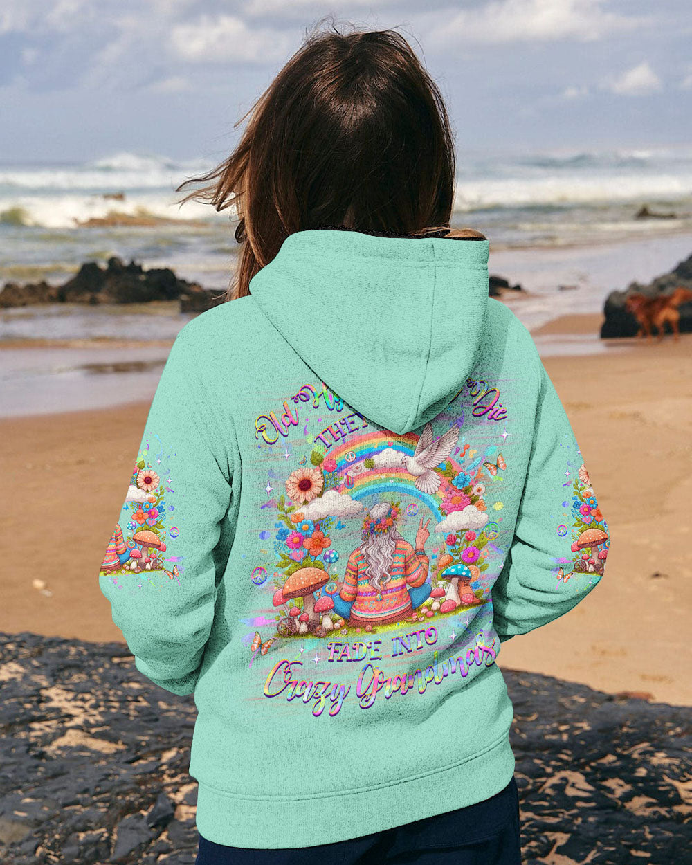 OLD HIPPIES DON'T DIE HIPPIE GRANDMAS ALL OVER PRINT - YHHG0708244