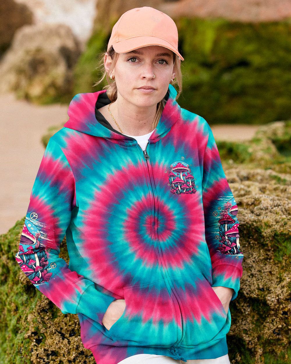 EAT MUSHROOMS SEE THE UNIVERSE TIE DYE ALL OVER PRINT - TYPQ0411251