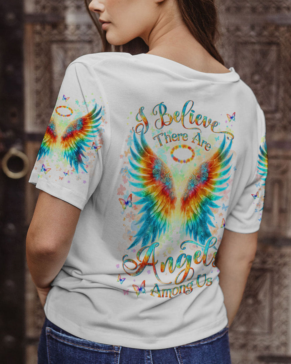 I BELIEVE THERE ARE ANGELS AMONG US WINGS ALL OVER PRINT - YHLN100424