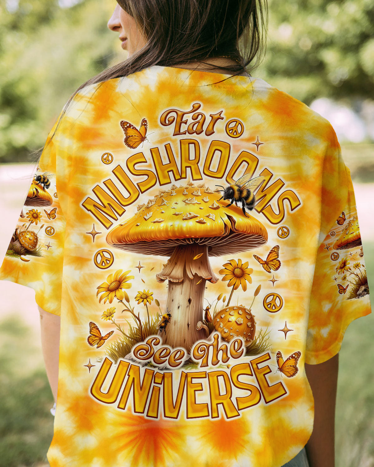 EAT MUSHROOMS SEE THE UNIVERSE TIE DYE ALL OVER PRINT - TLNO0610253