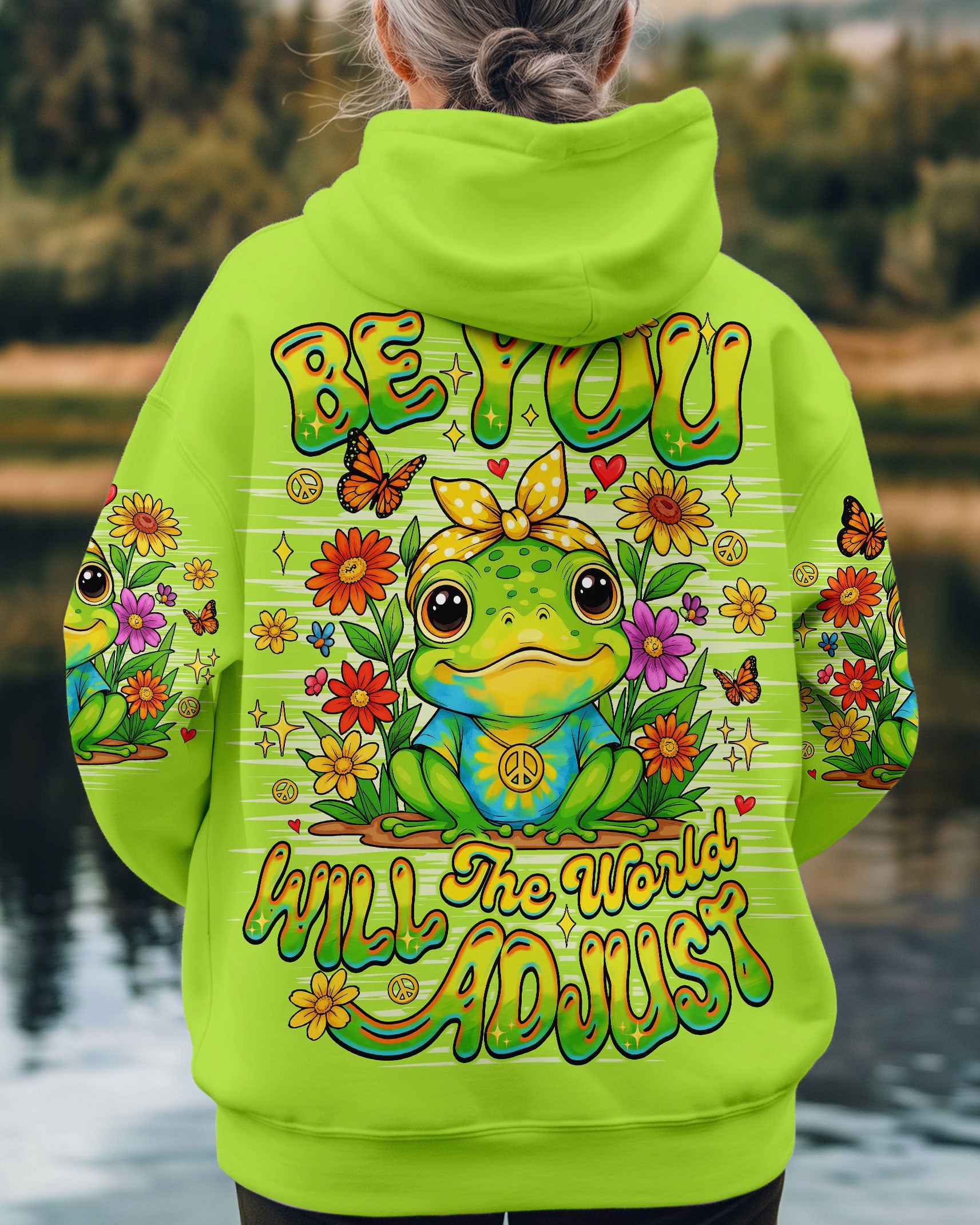 BE YOU THE WORLD WILL ADJUST FROG ALL OVER PRINT - TLNO2509252
