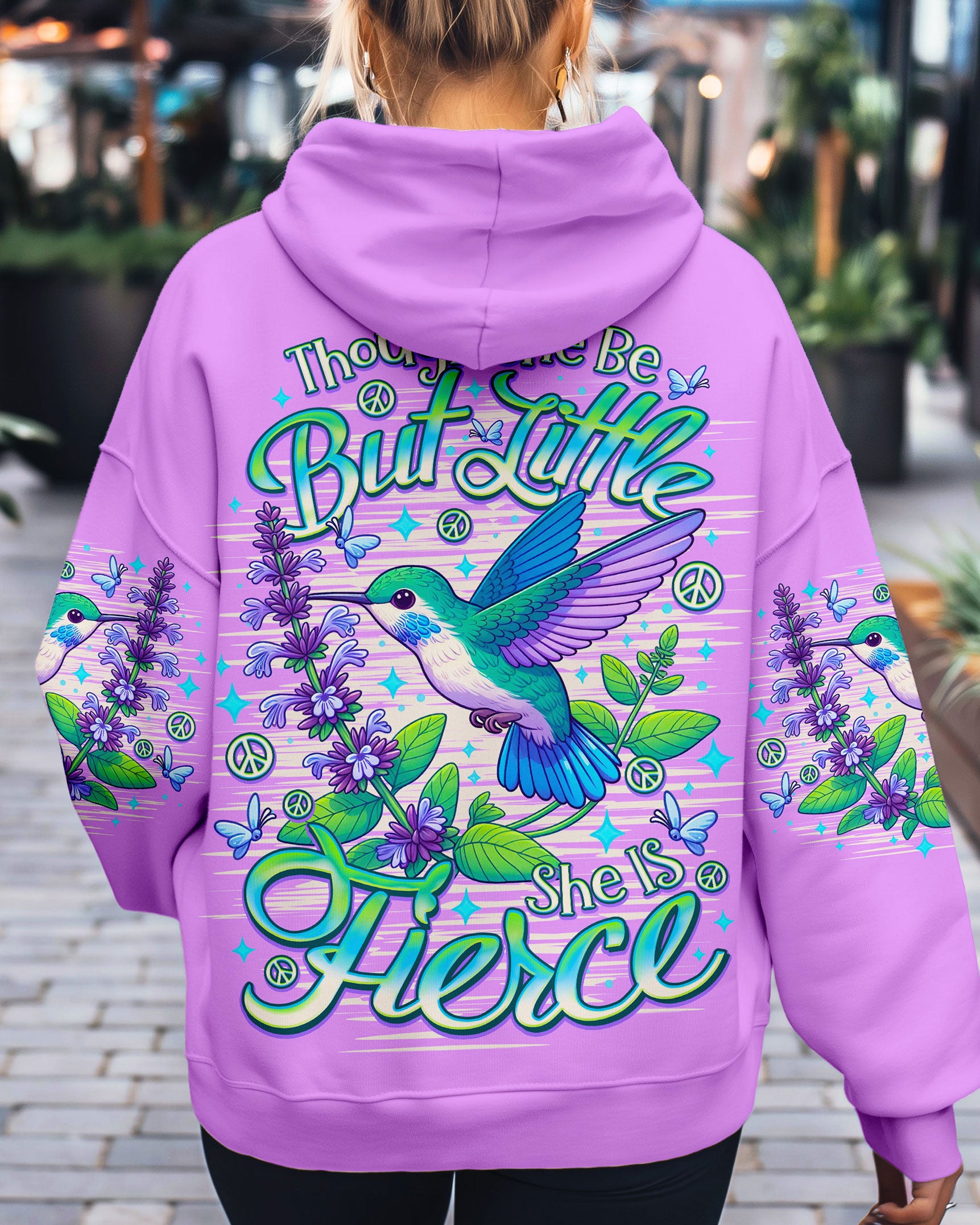 THOUGH SHE BE BUT LITTLE SHE IS FIERCE HUMMINGBIRD ALL OVER PRINT  - TLNO1809253