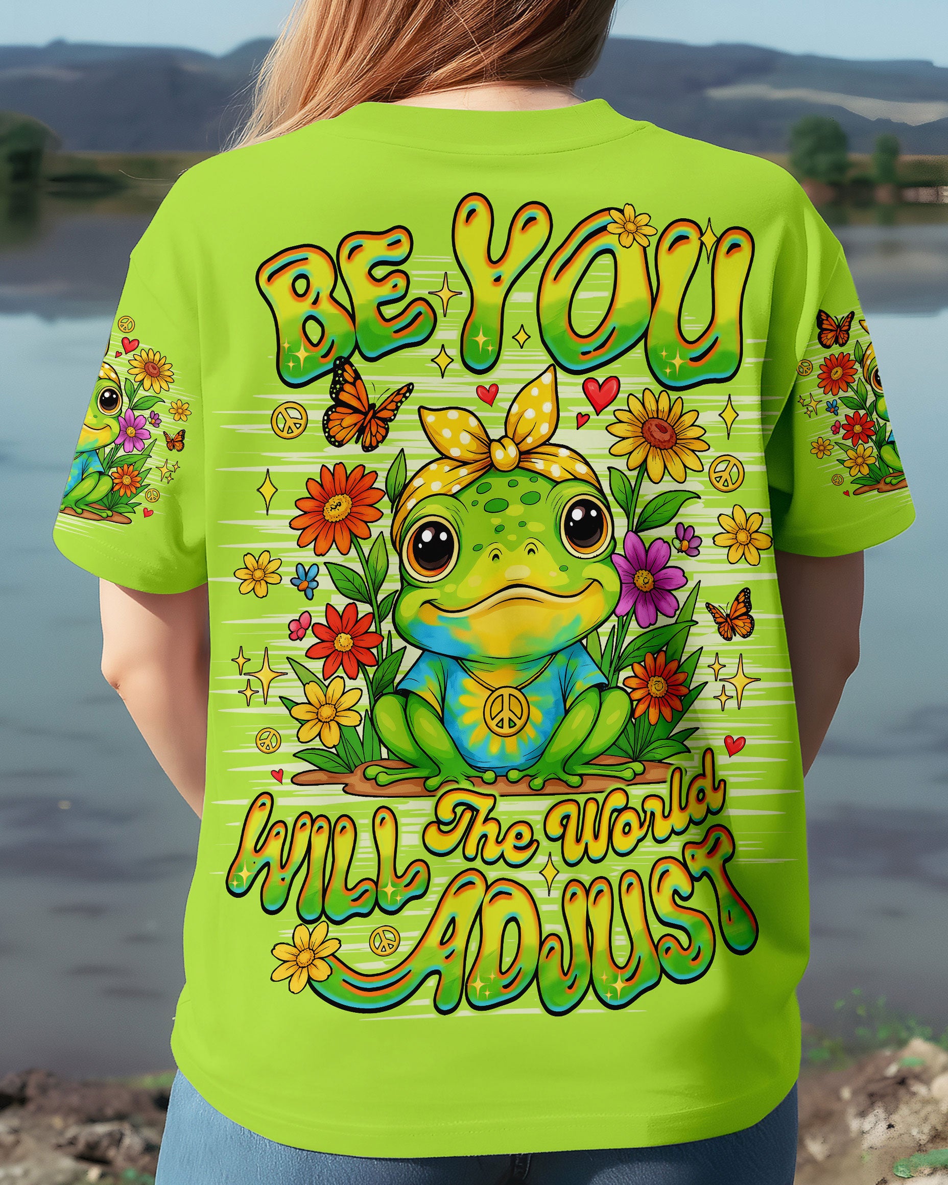 BE YOU THE WORLD WILL ADJUST FROG ALL OVER PRINT - TLNO2509252