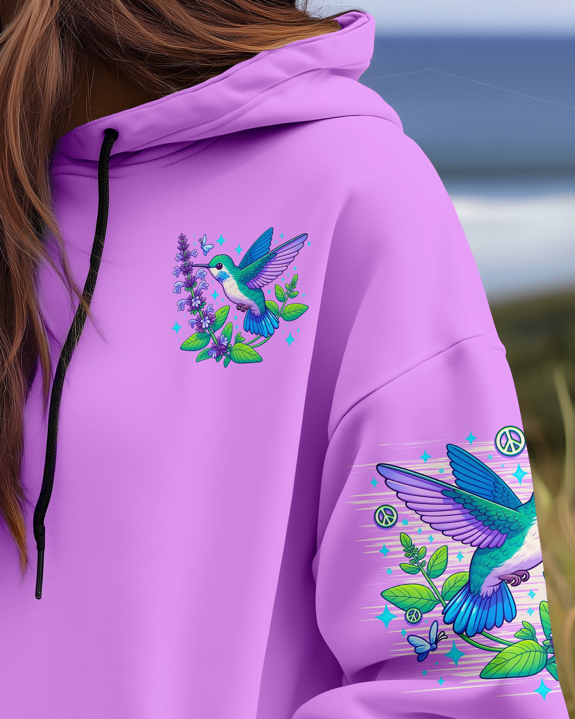 THOUGH SHE BE BUT LITTLE SHE IS FIERCE HUMMINGBIRD ALL OVER PRINT  - TLNO1809253