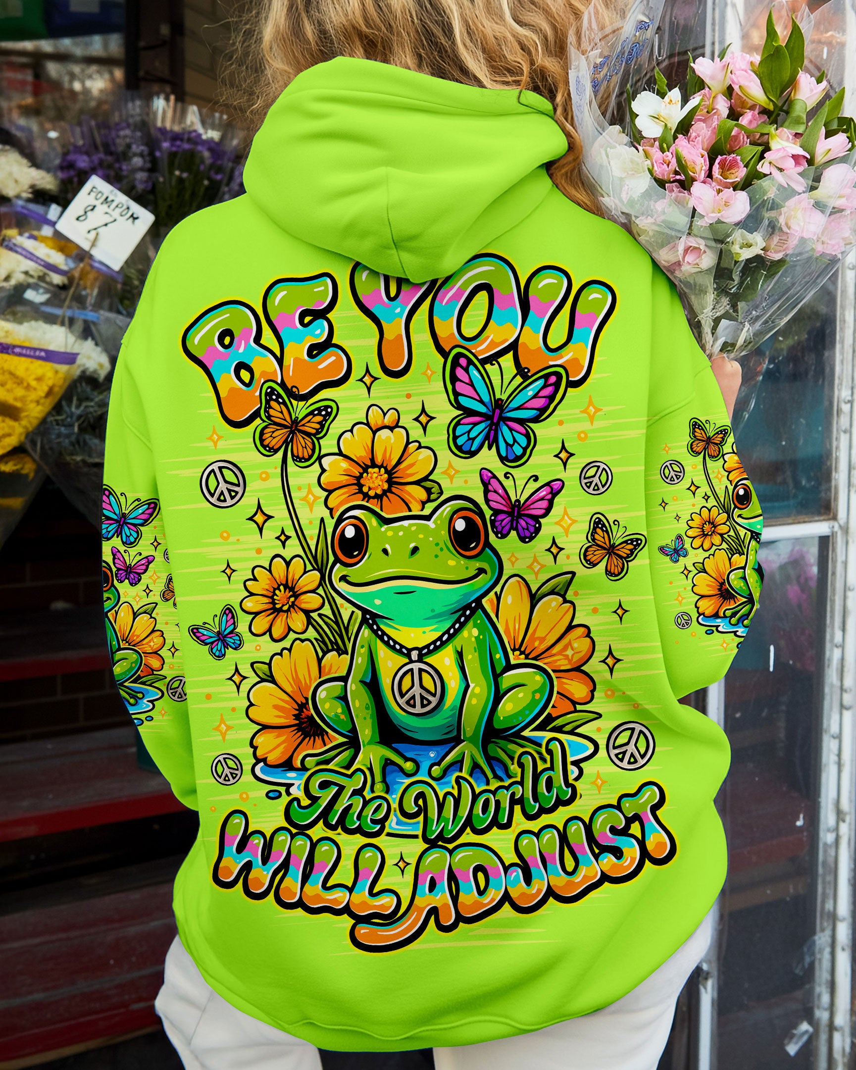 BE YOU THE WORLD WILL ADJUST FROG ALL OVER PRINT - TLNO0210252