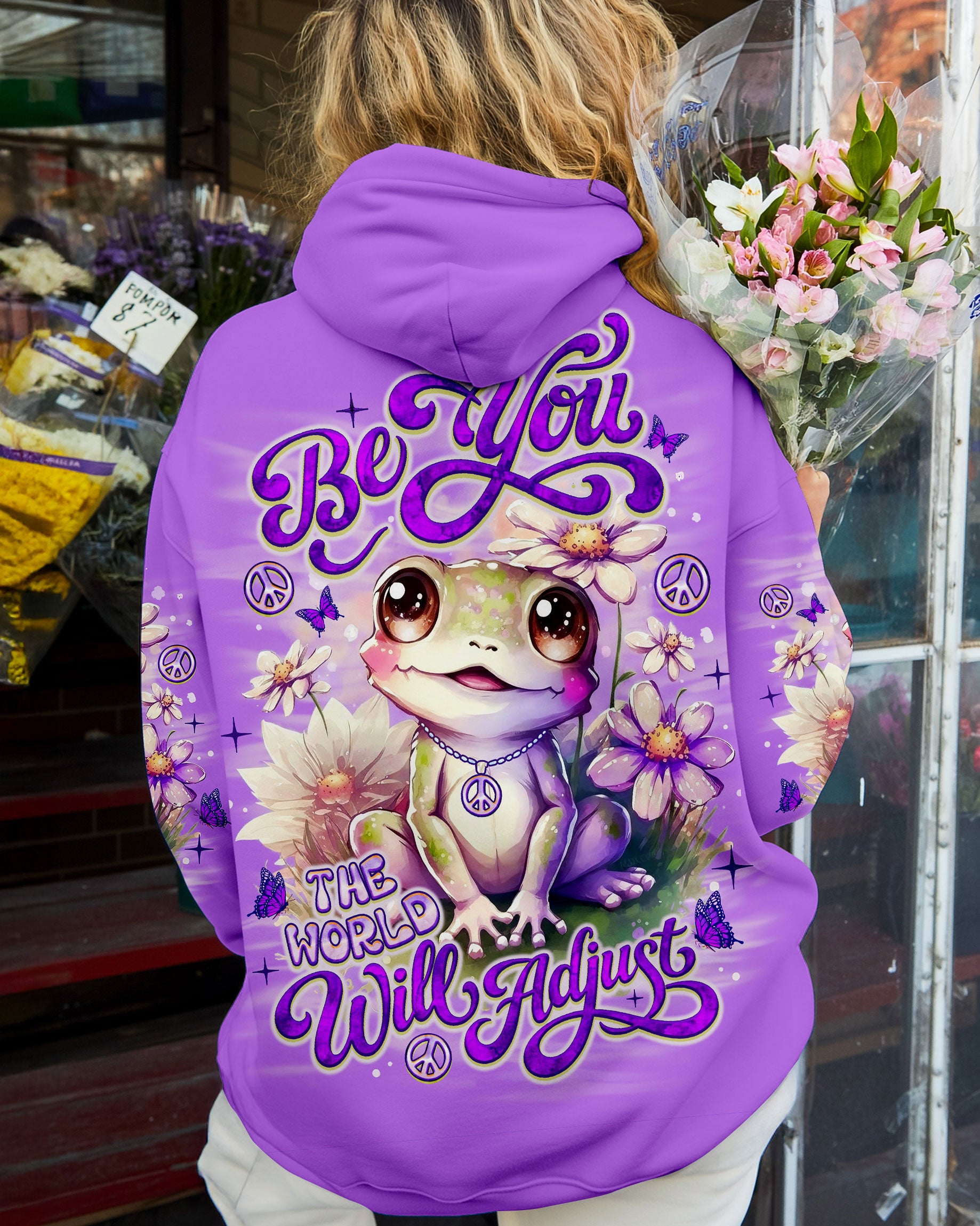 BE YOU THE WORLD WILL ADJUST FROG ALL OVER PRINT - TLNO0302261