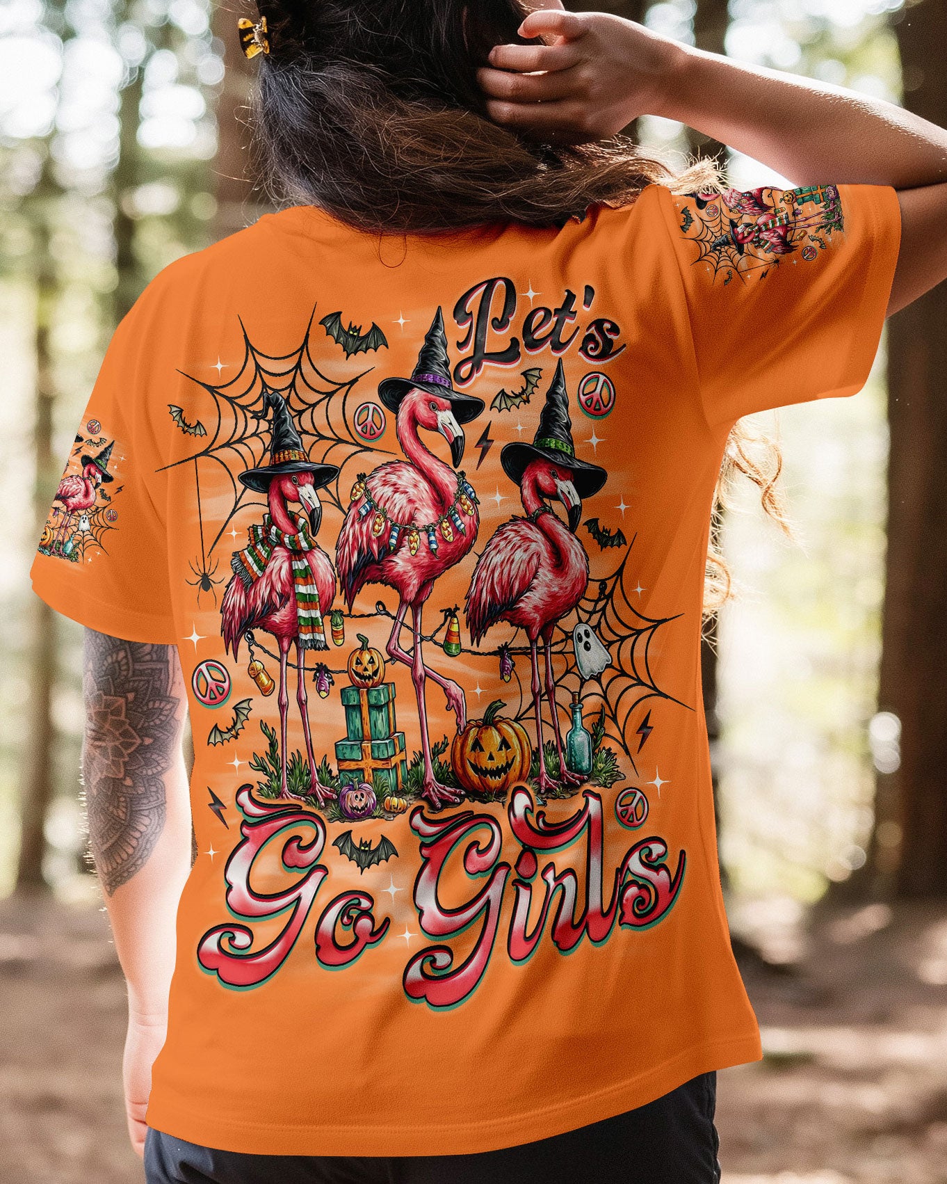 LET'S GO GIRLS FLAMINGO HALLOWEEN ALL OVER PRINT  - TLNO1808251