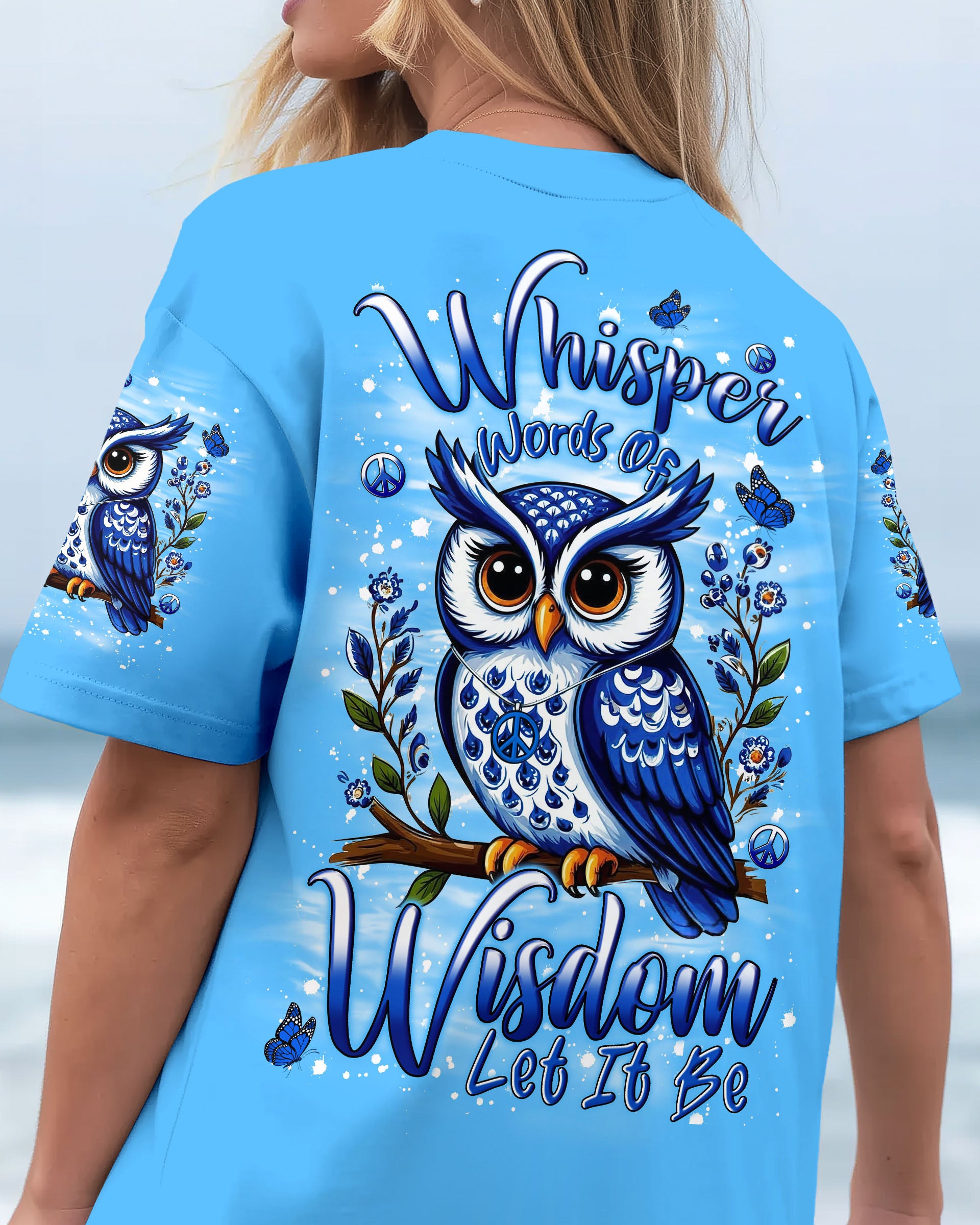 WHISPER WORDS OF WISDOM LET IT BE OWL ALL OVER PRINT - YHLN0710253