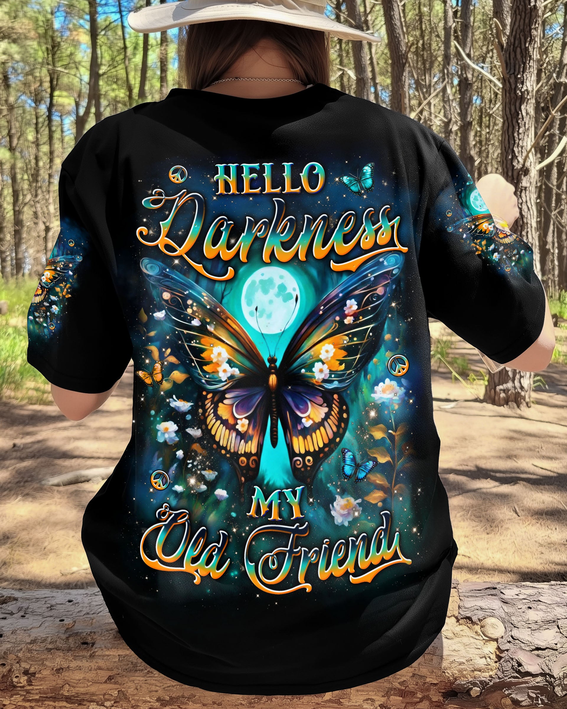 HELLO DARKNESS MY OLD FRIEND BUTTERFLY ALL OVER PRINT - YHLN0610253