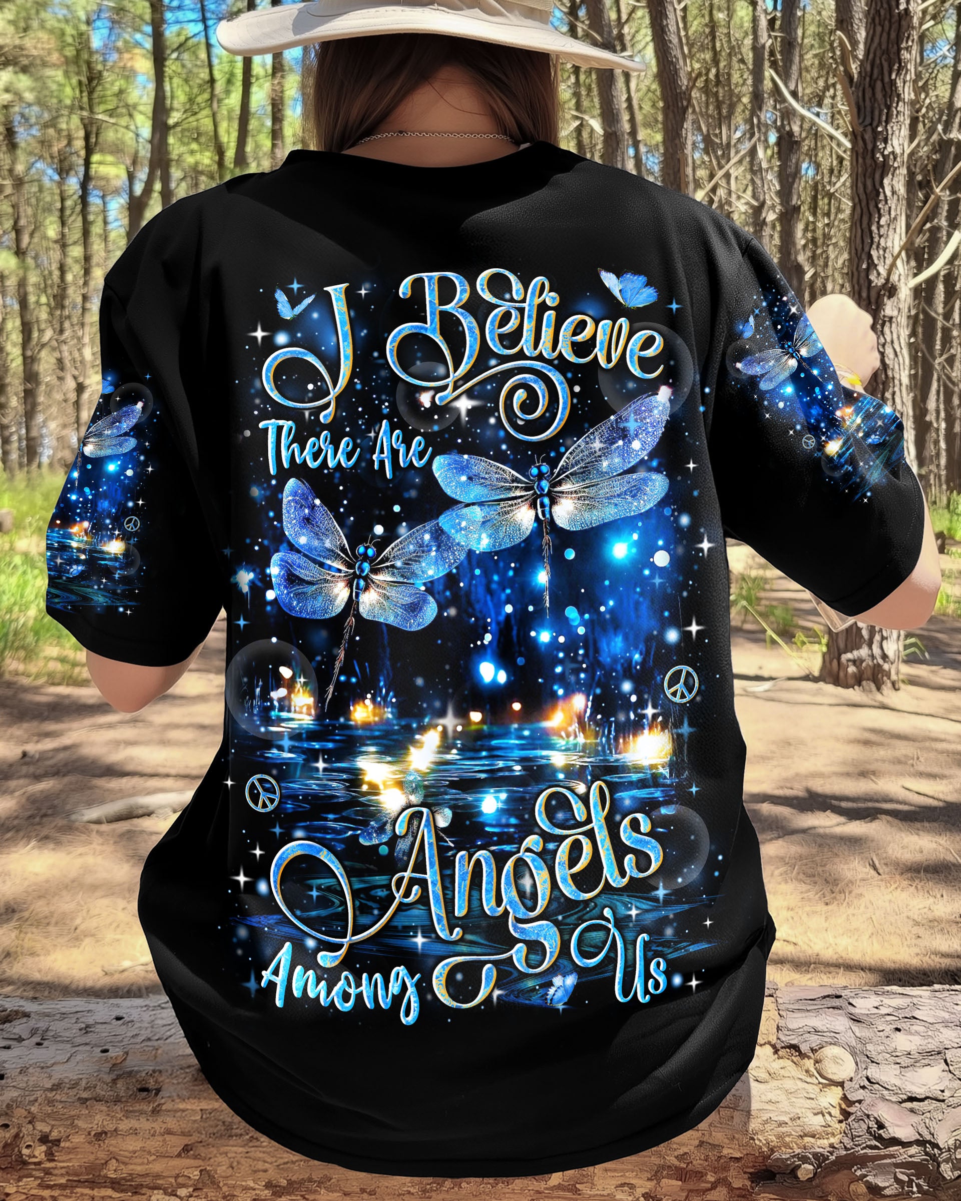 I BELIEVE THERE ARE ANGELS AMONG US DRAGONFLY ALL OVER PRINT - YHLN1809252
